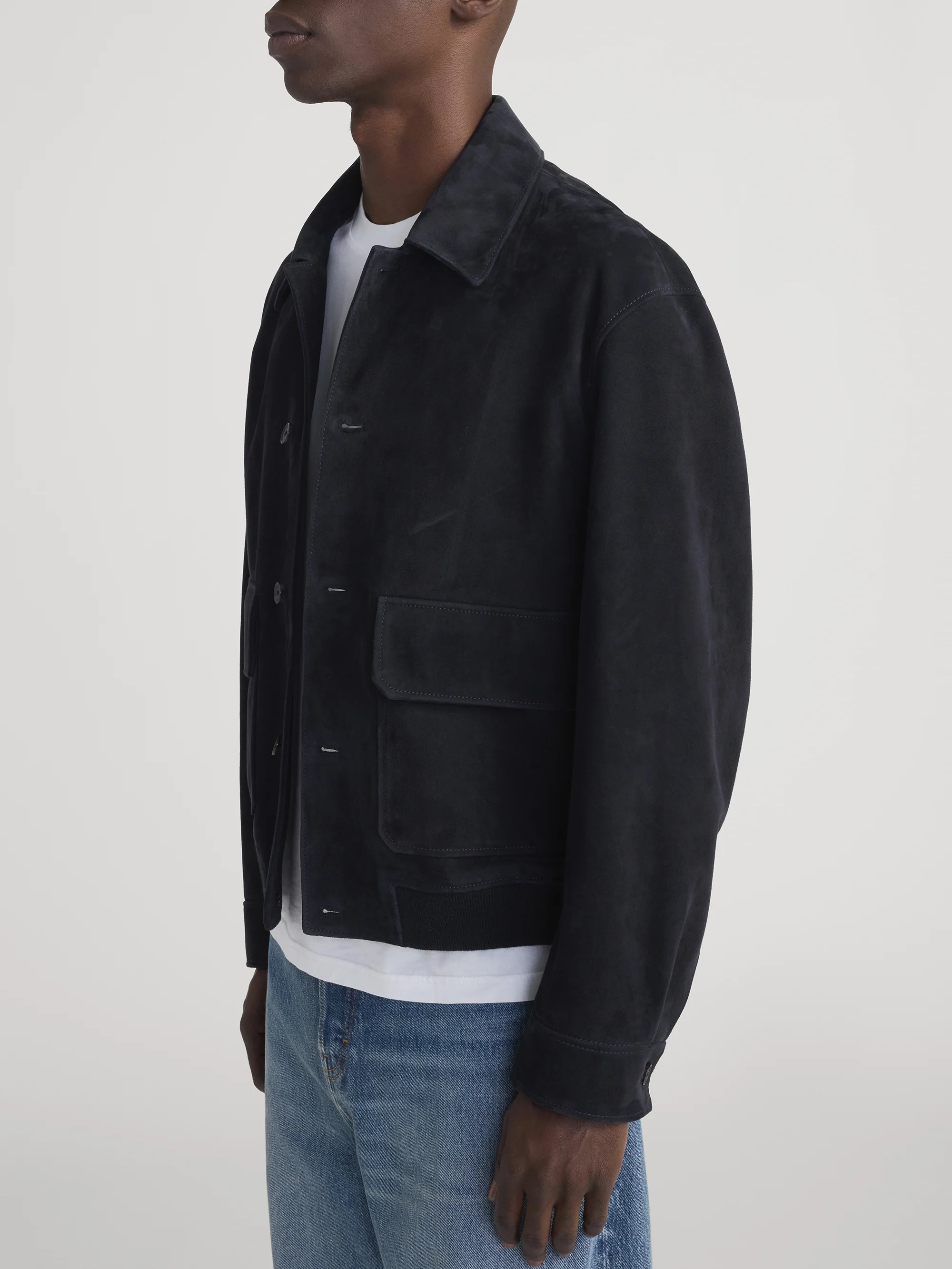 Suede Blouson -- Dark Navy - Image 5