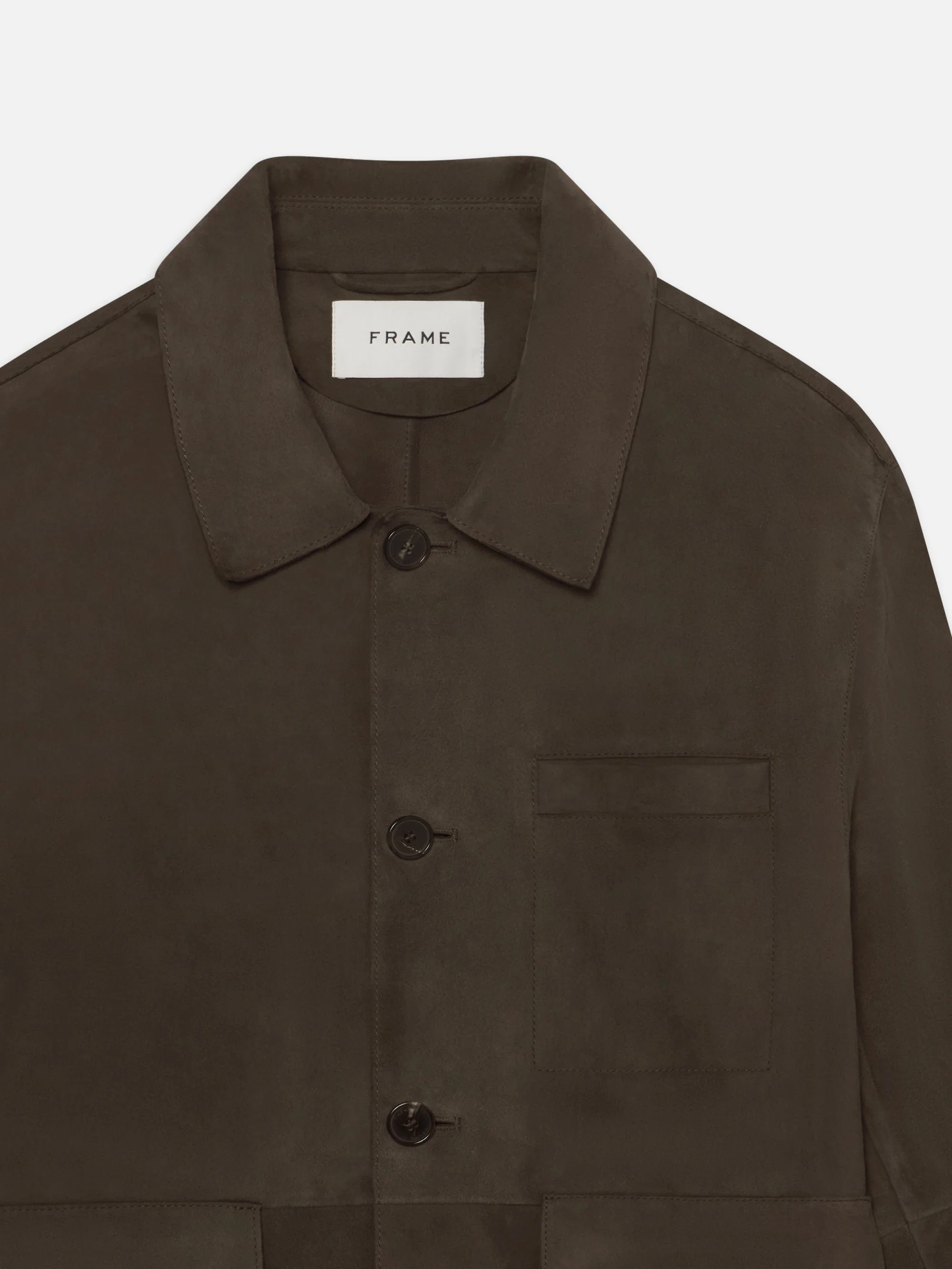 Suede Chore Coat -- Dark Brown - Image 3