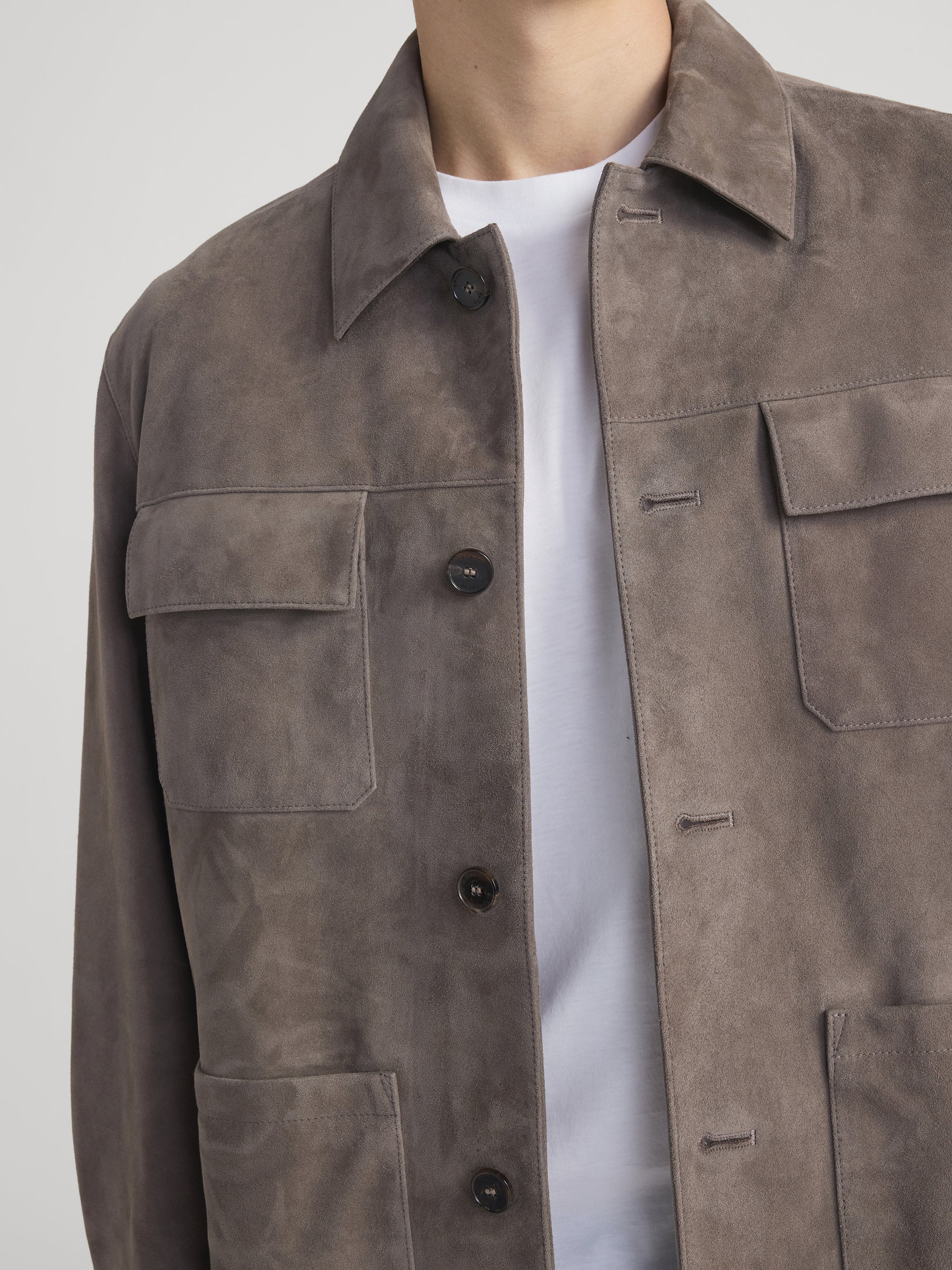 Suede Chore Coat -- Light Taupe - Image 4