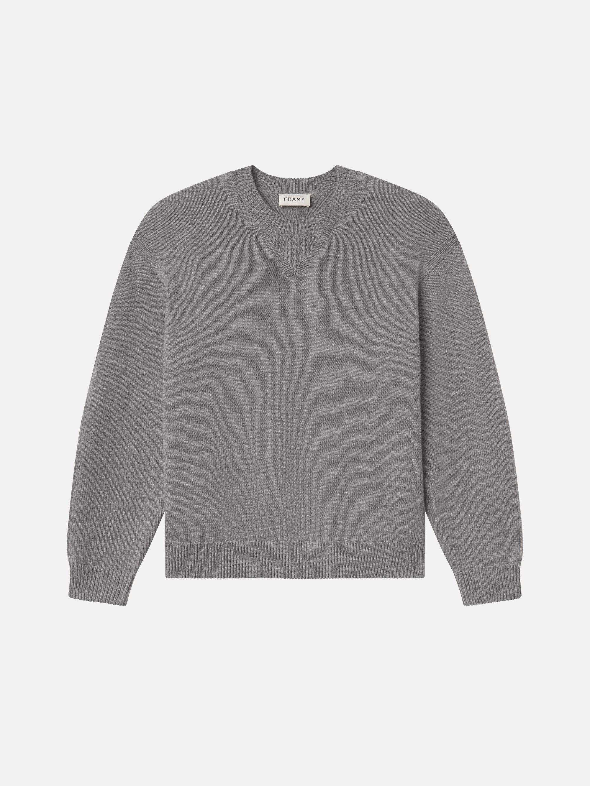 Suede Patch Sweater -- Heather Grey