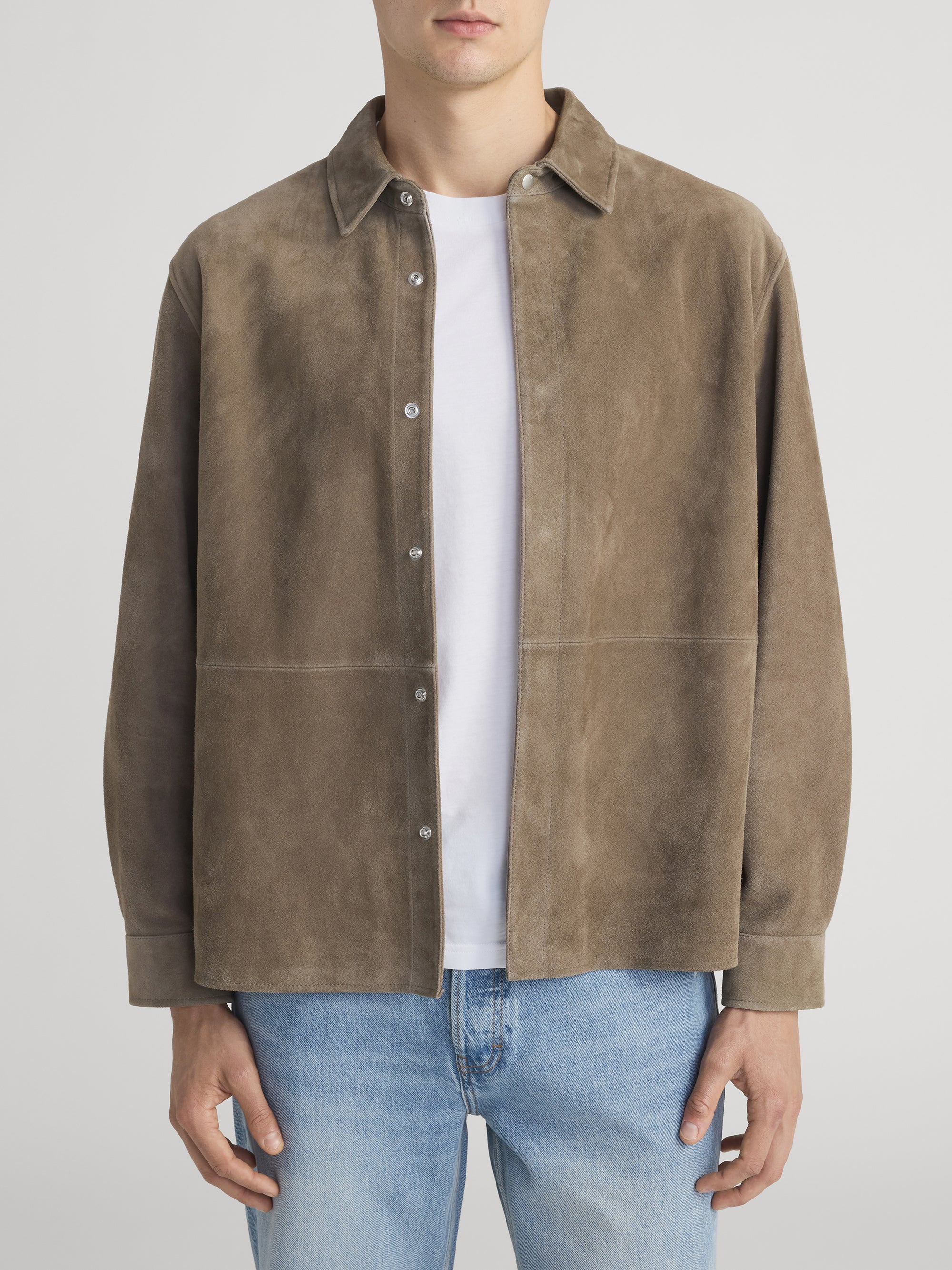 Suede Shirt -- Dark Beige - Image 3
