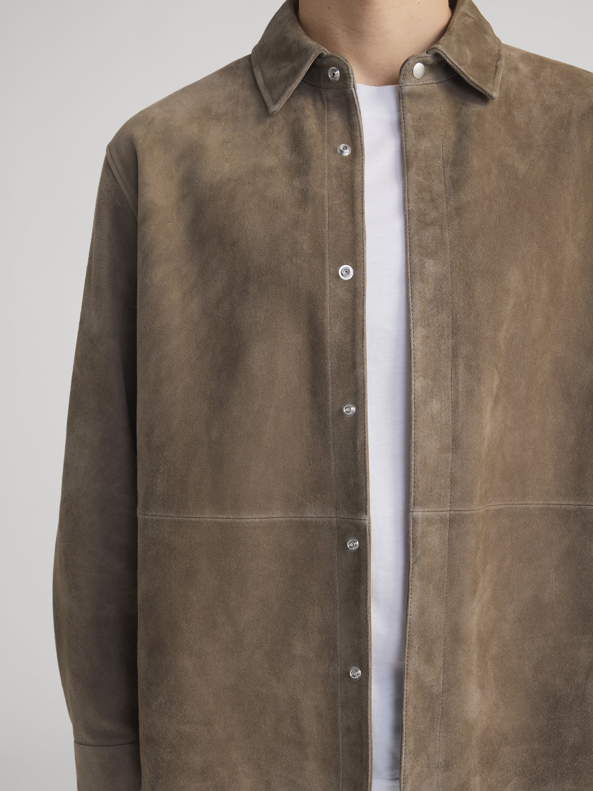 Suede Shirt -- Dark Beige - Image 4