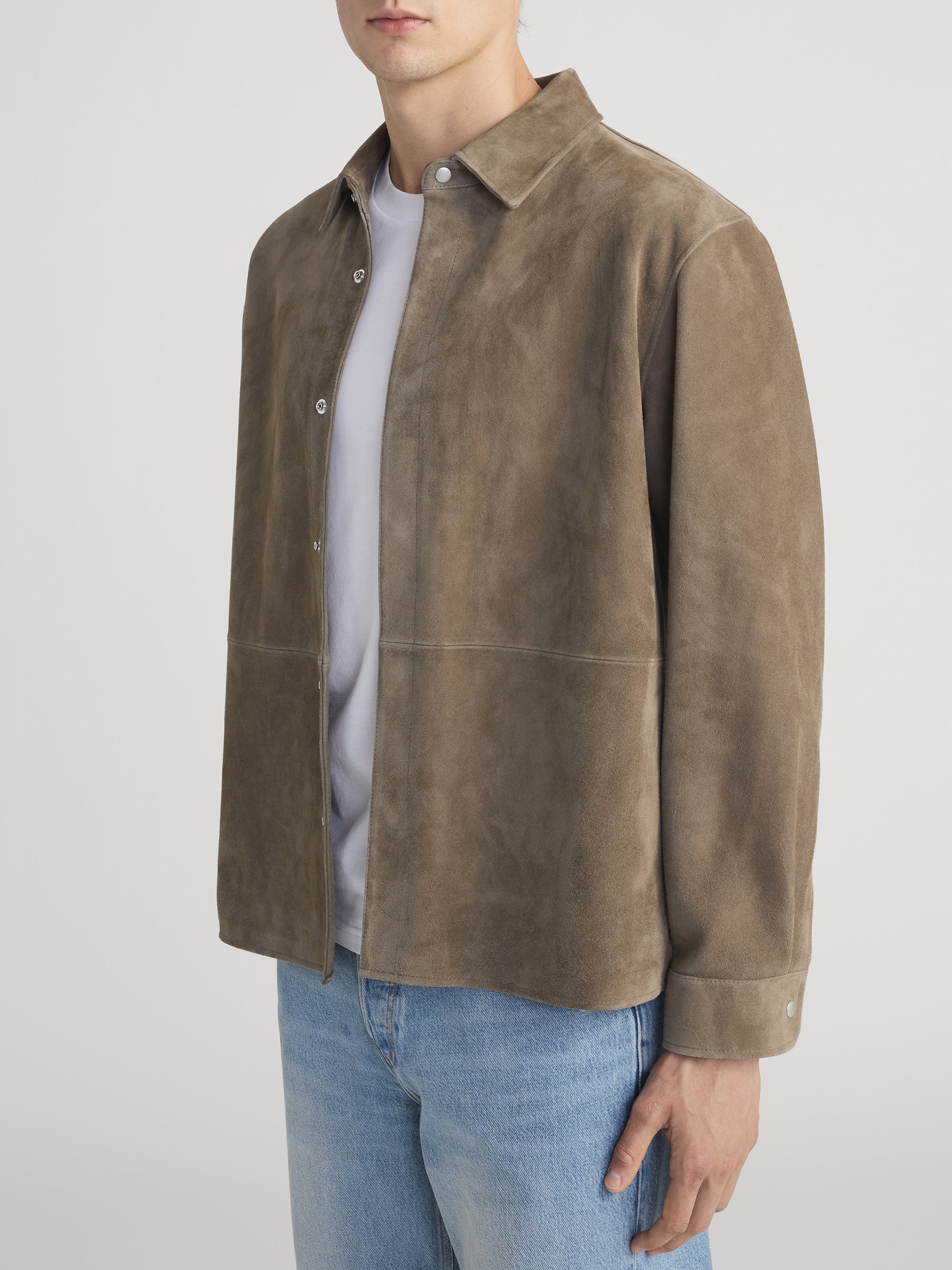 Suede Shirt -- Dark Beige - Image 5