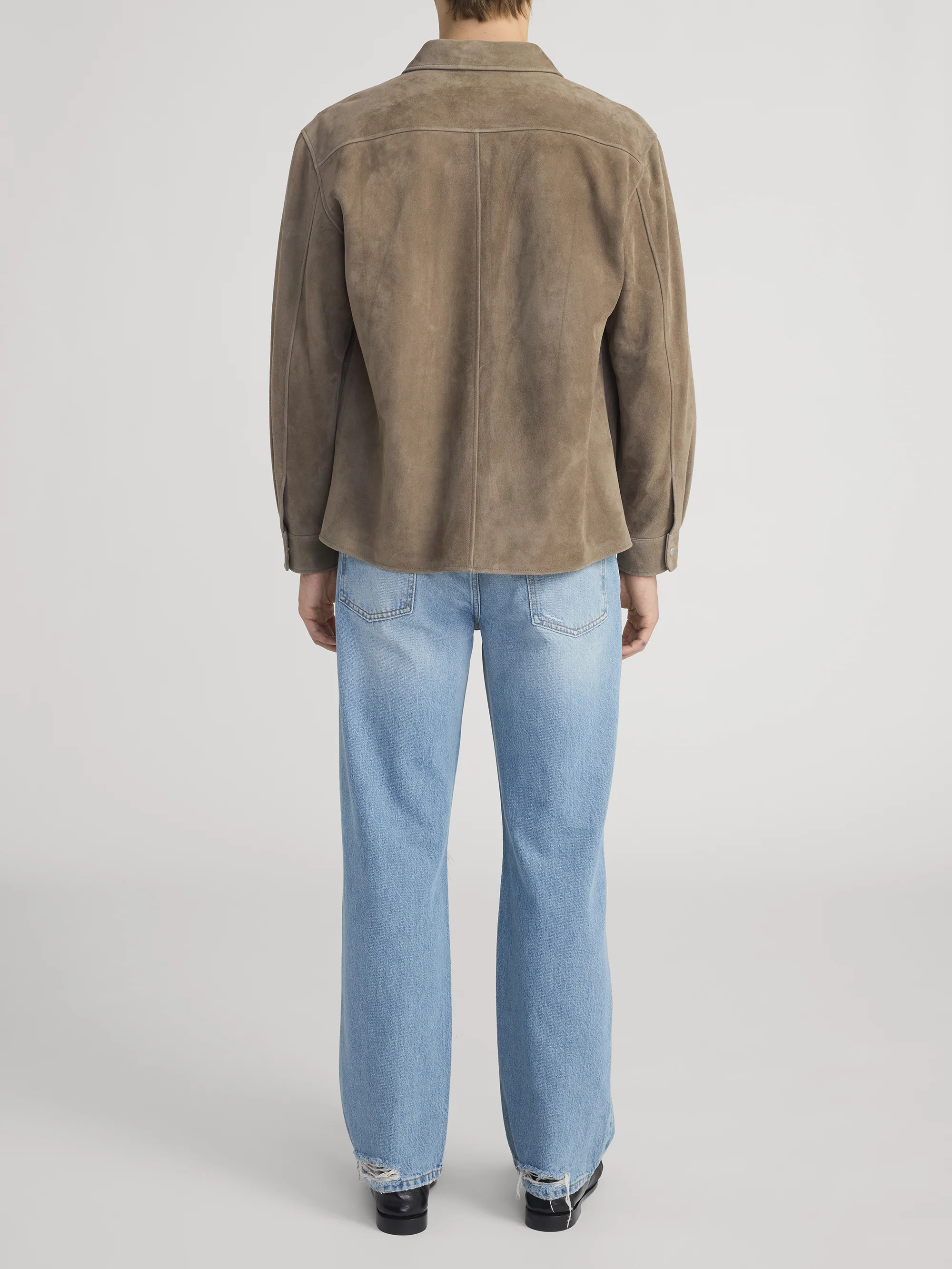 Suede Shirt -- Dark Beige - Image 6