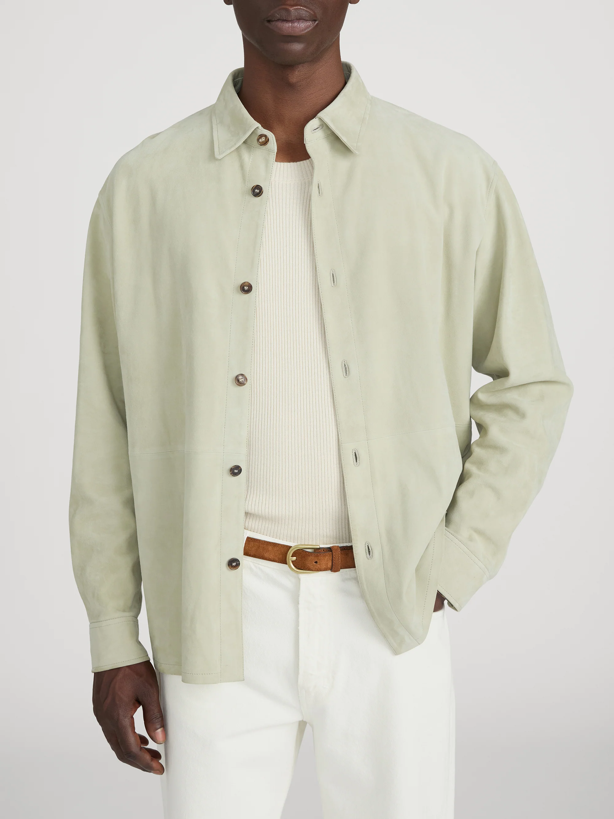 Suede Shirt -- Moss Green - Image 3