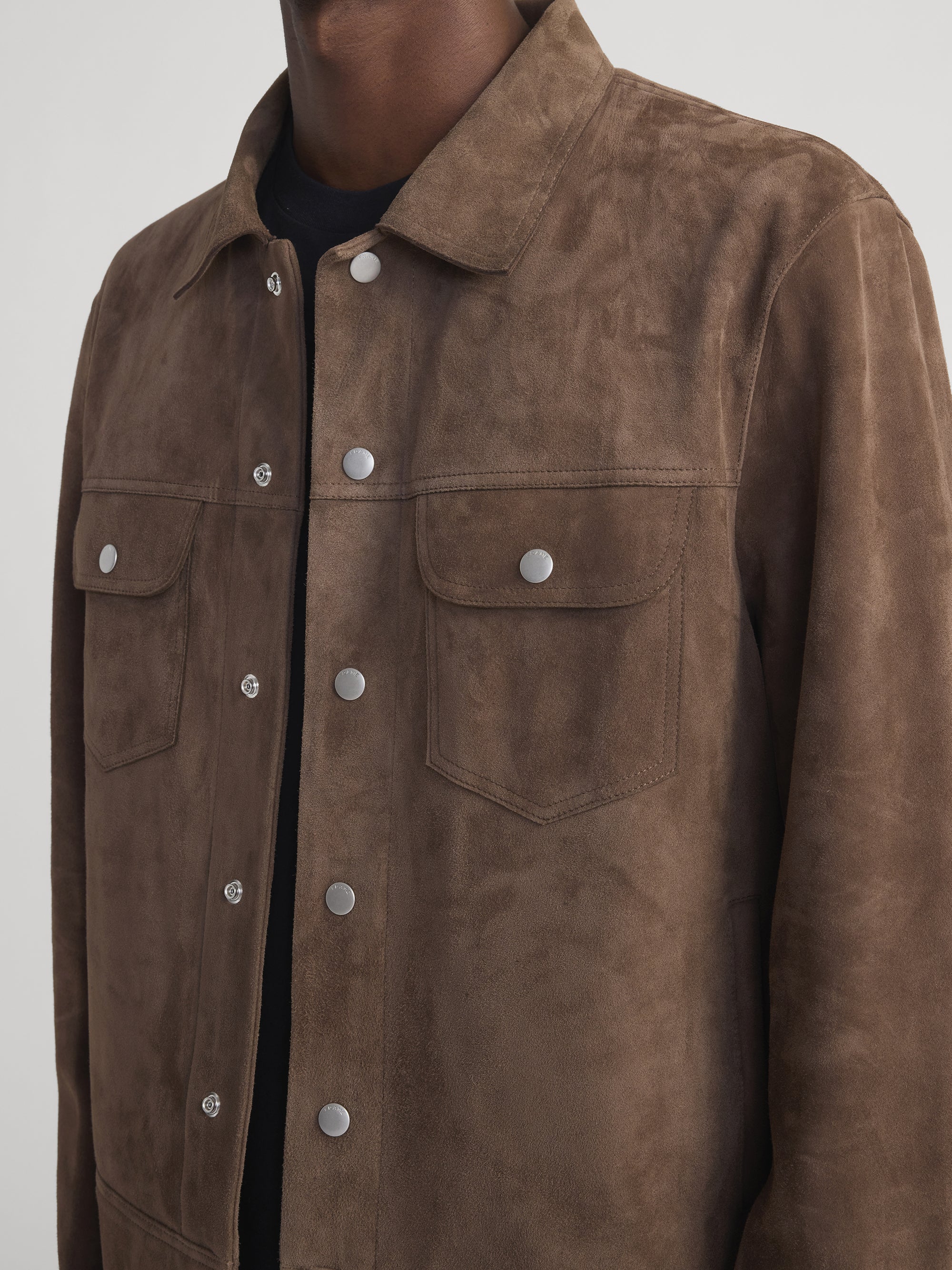 Suede Trucker Jacket -- Mocha - Image 4