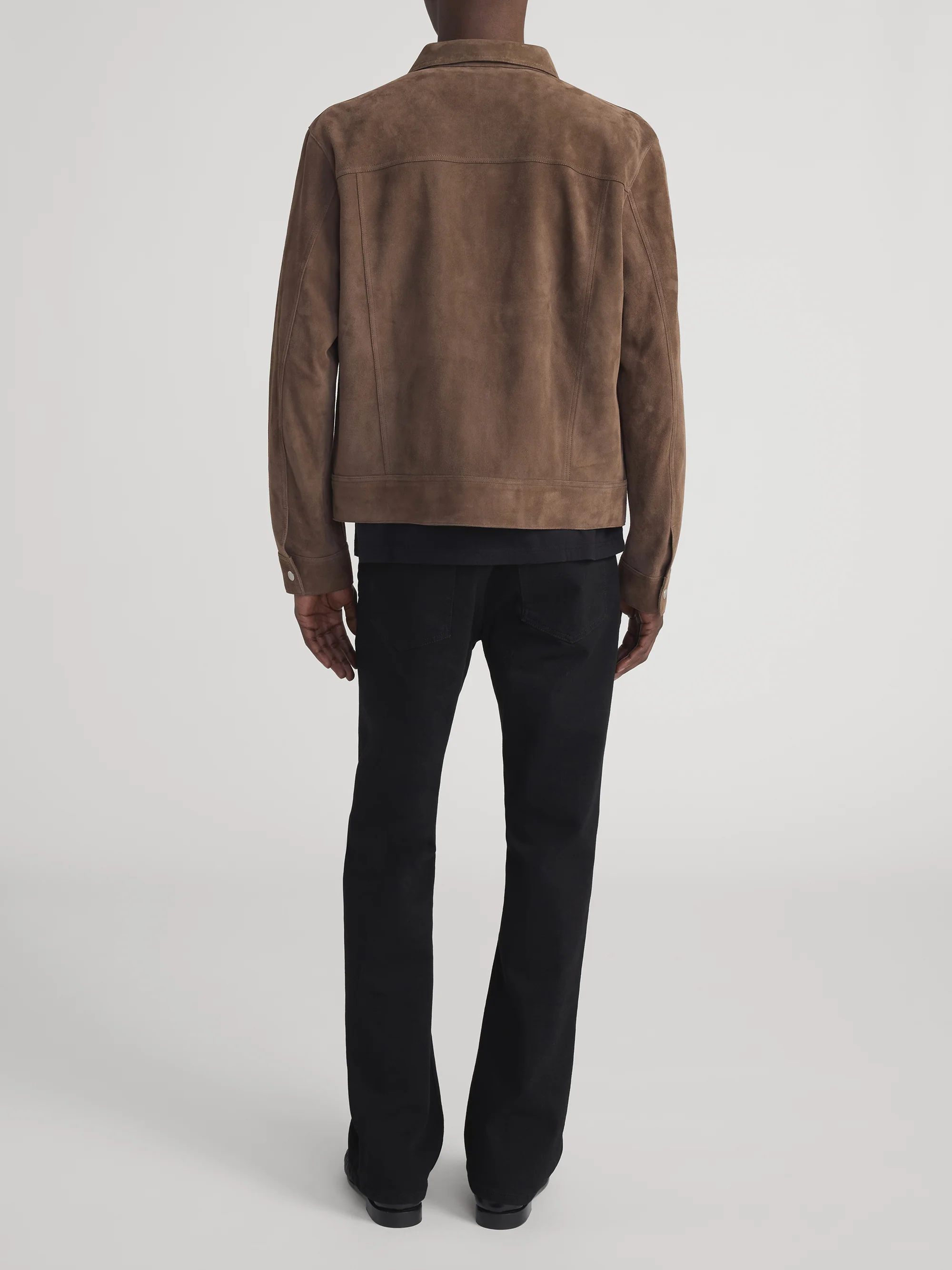 Suede Trucker Jacket -- Mocha - Image 6