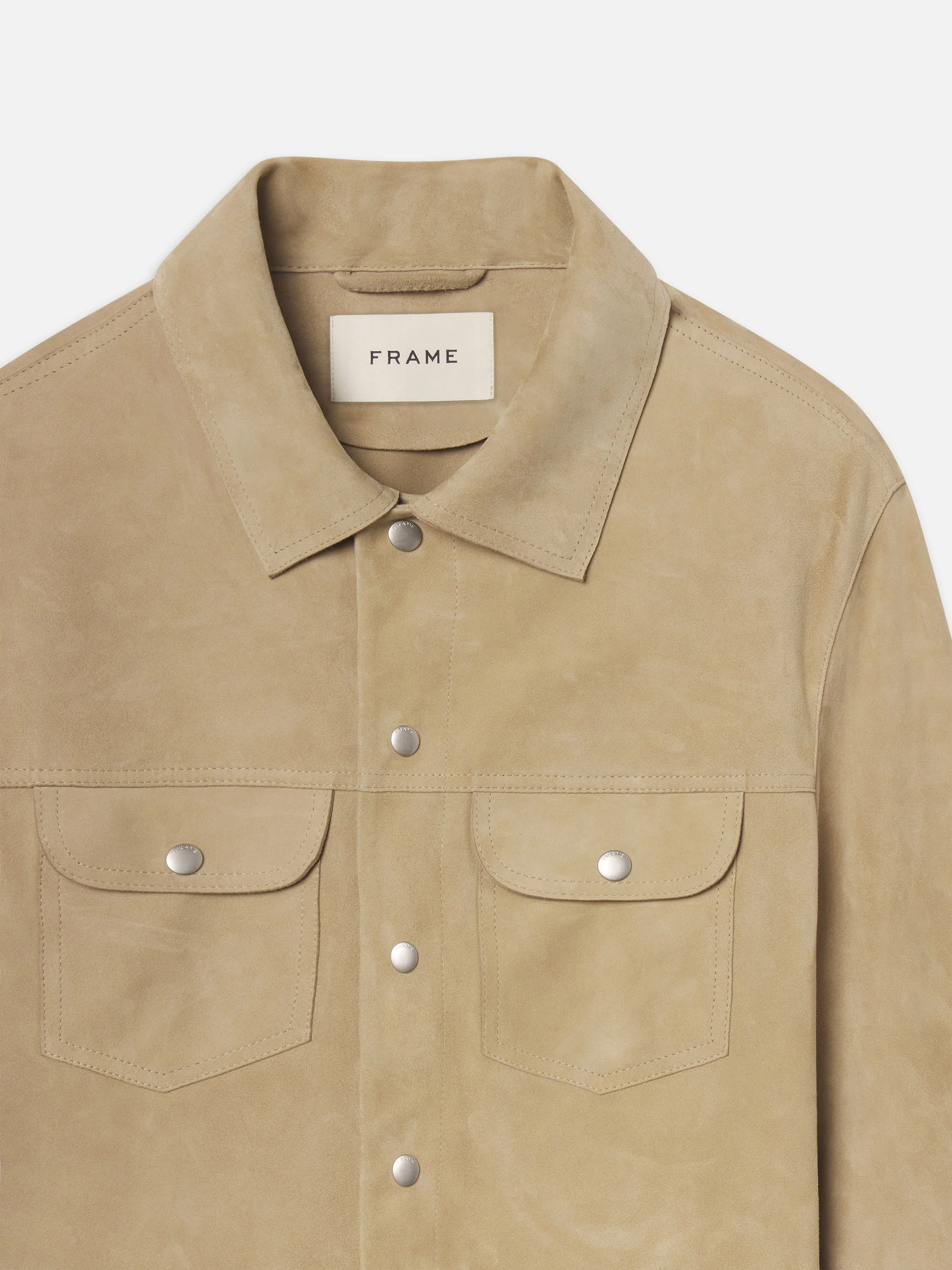 Suede Trucker Jacket -- Oxford Beige - Image 4