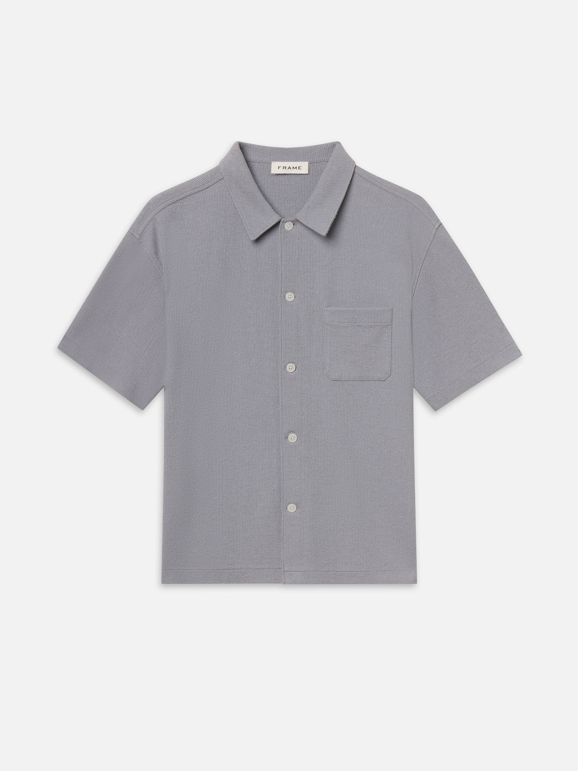 Textured Button Down Shirt -- Blue Grey