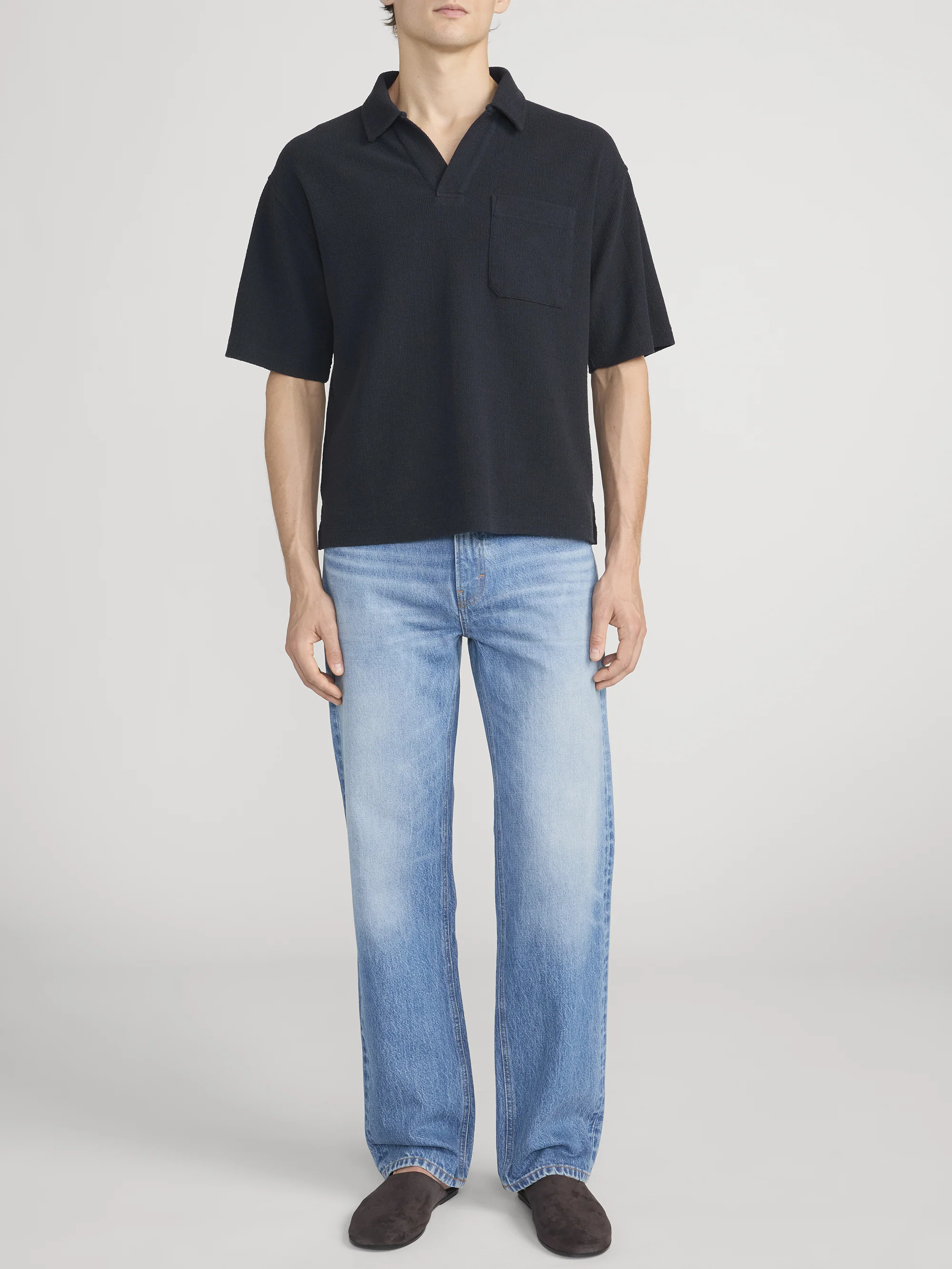 Textured Polo -- Dark Navy - Image 2