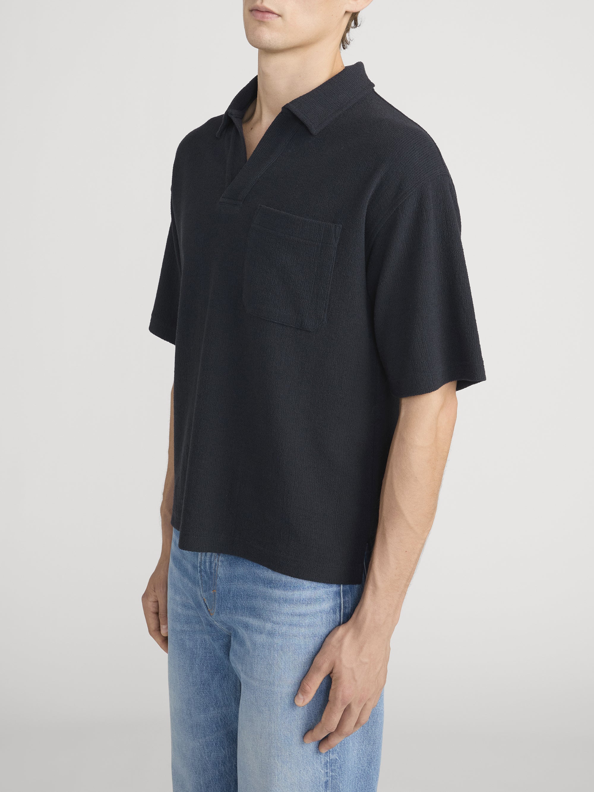 Textured Polo -- Dark Navy - Image 4