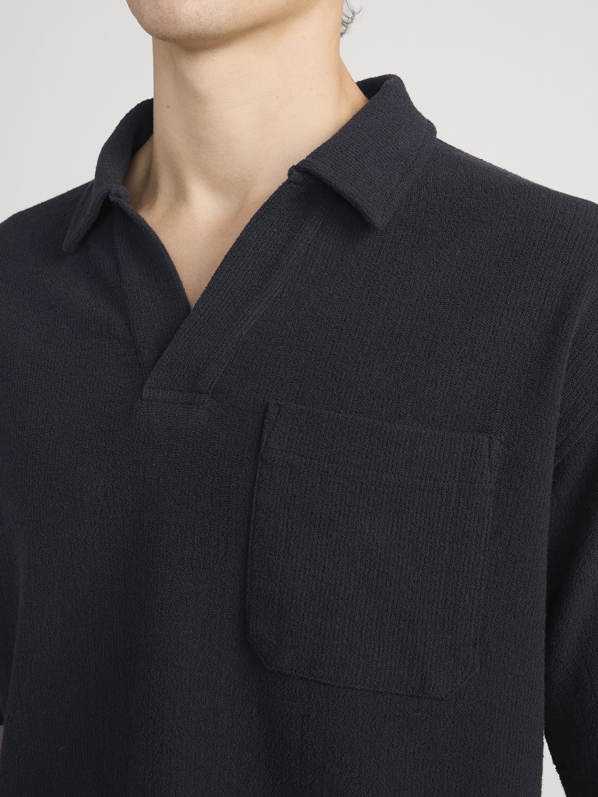 Textured Polo -- Dark Navy - Image 5