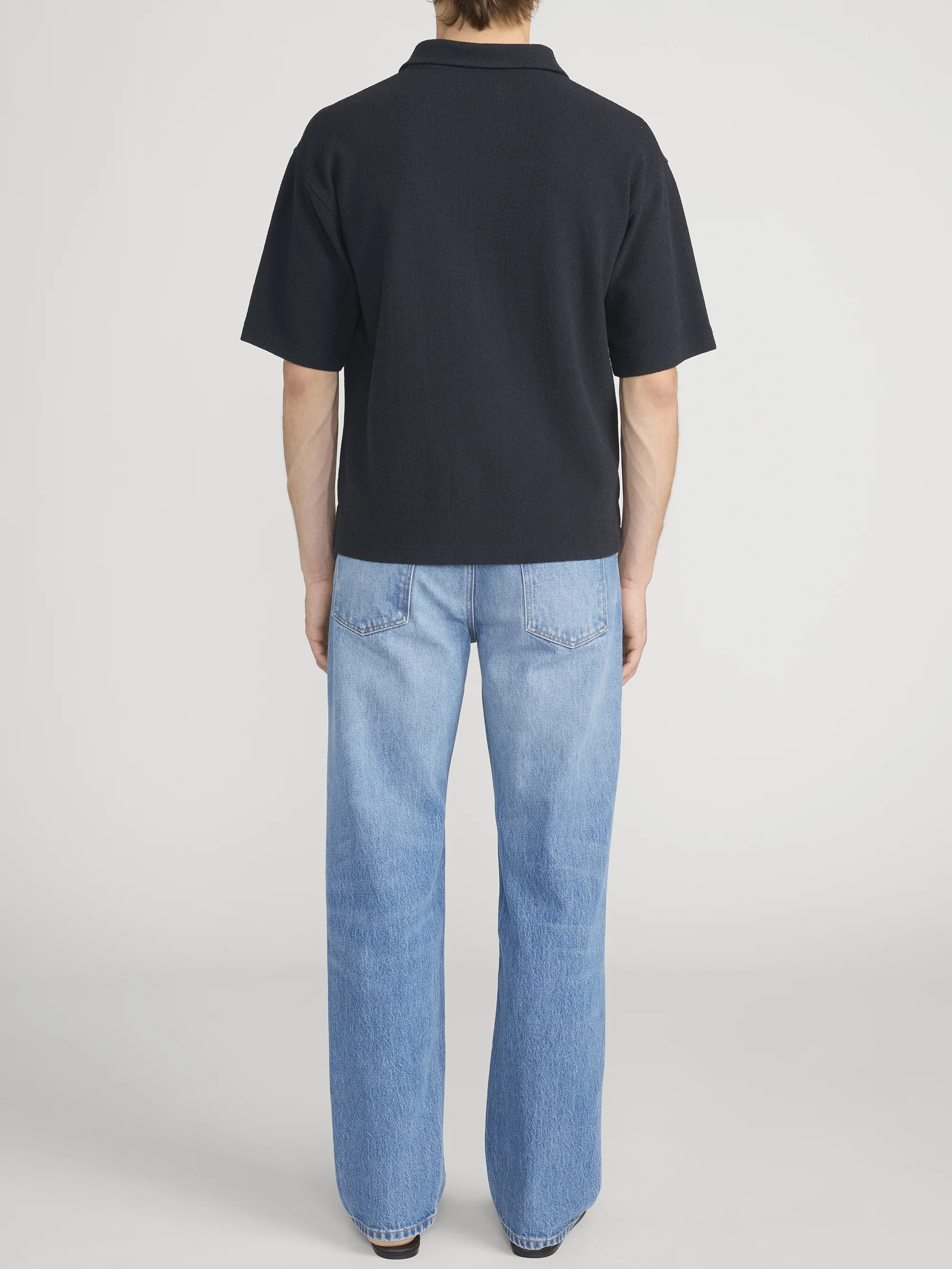 Textured Polo -- Dark Navy - Image 6