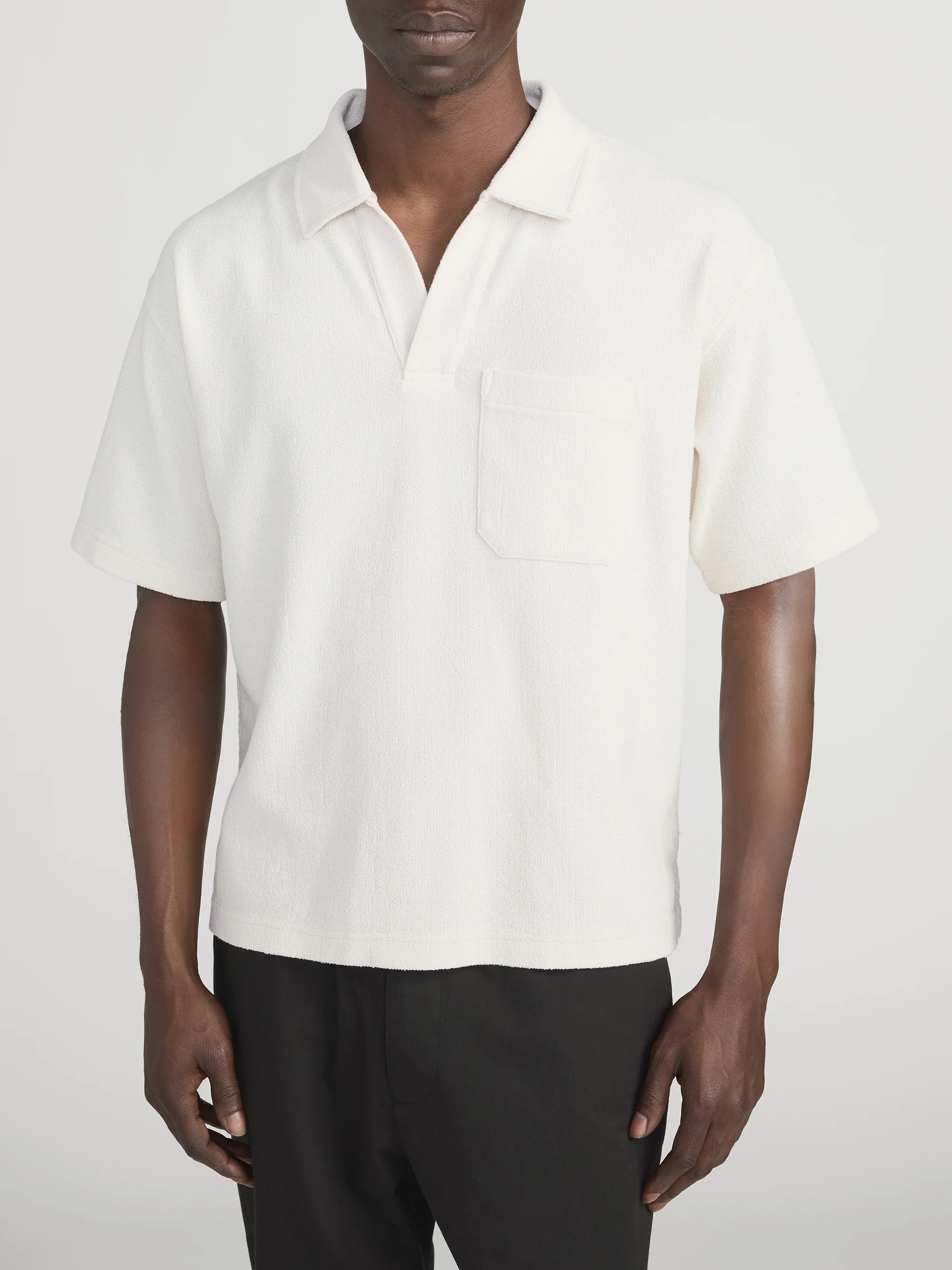 Textured Polo -- Light Stone - Image 3
