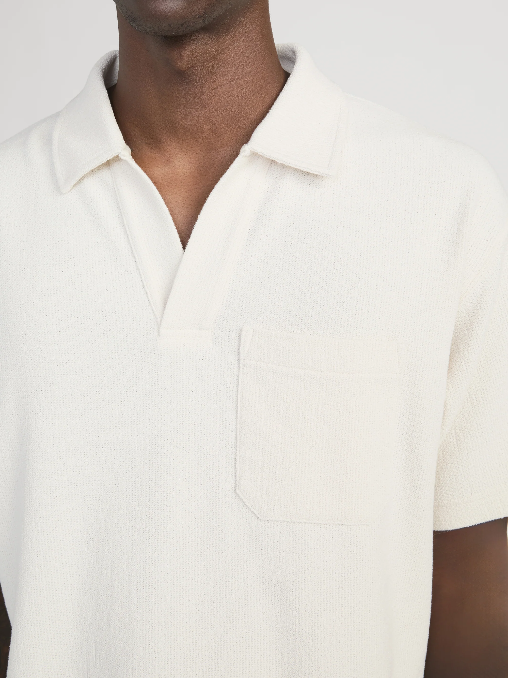 Textured Polo -- Light Stone - Image 5