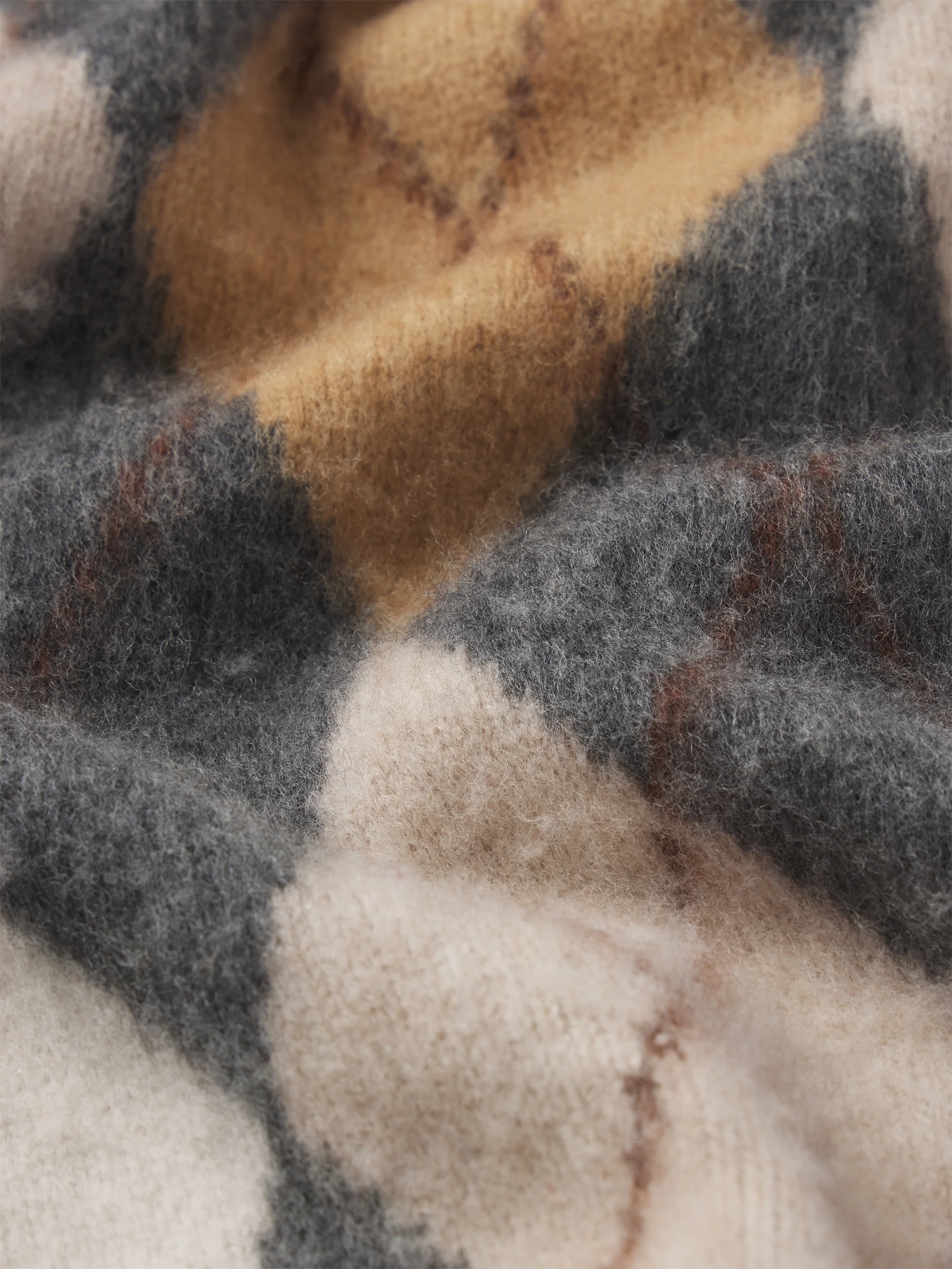 The Brushed Argyle Cardi -- Grey Multi - Image 6