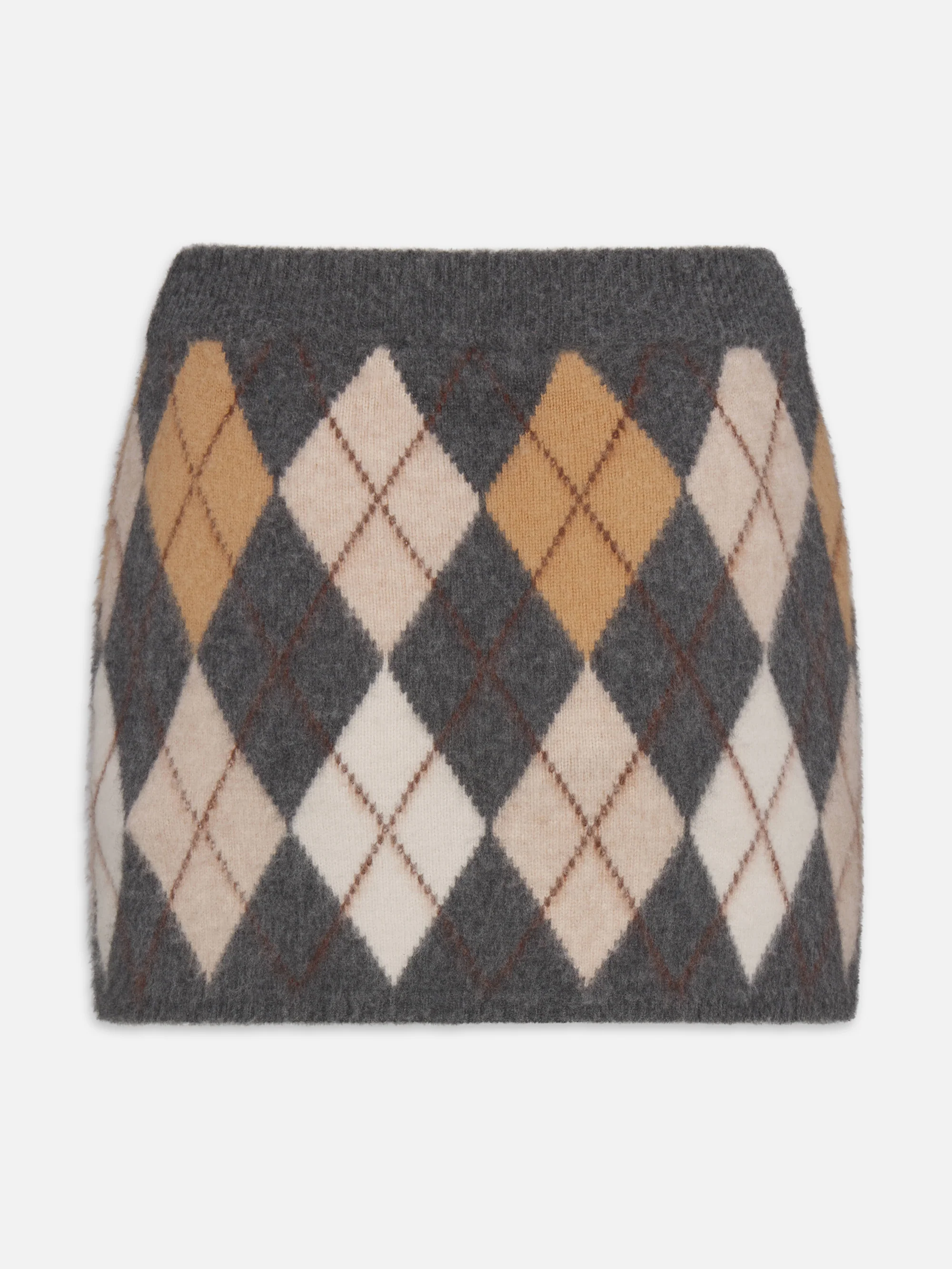The Brushed Argyle Skirt -- Grey Multi