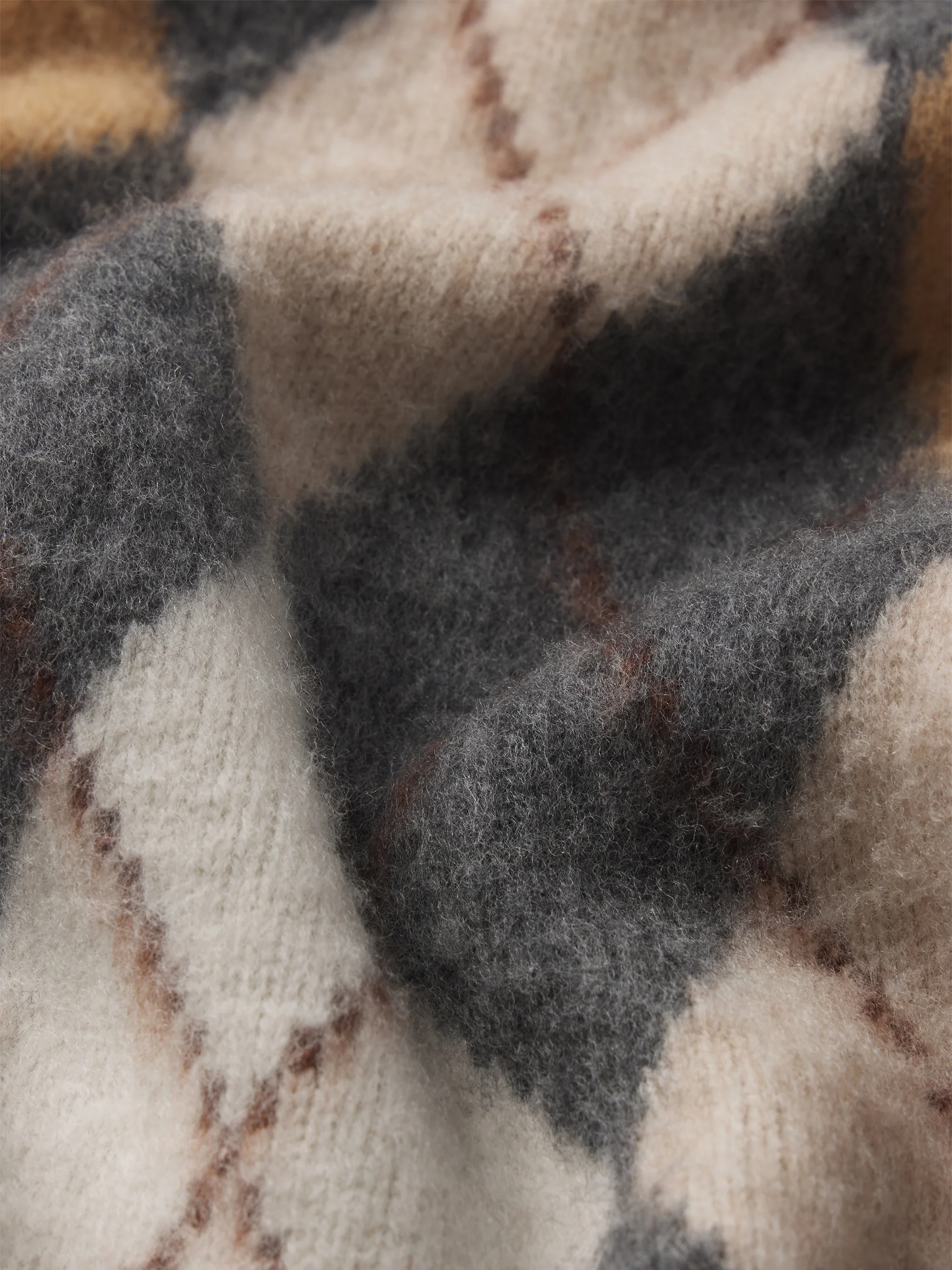 The Brushed Argyle Skirt -- Grey Multi - Image 7