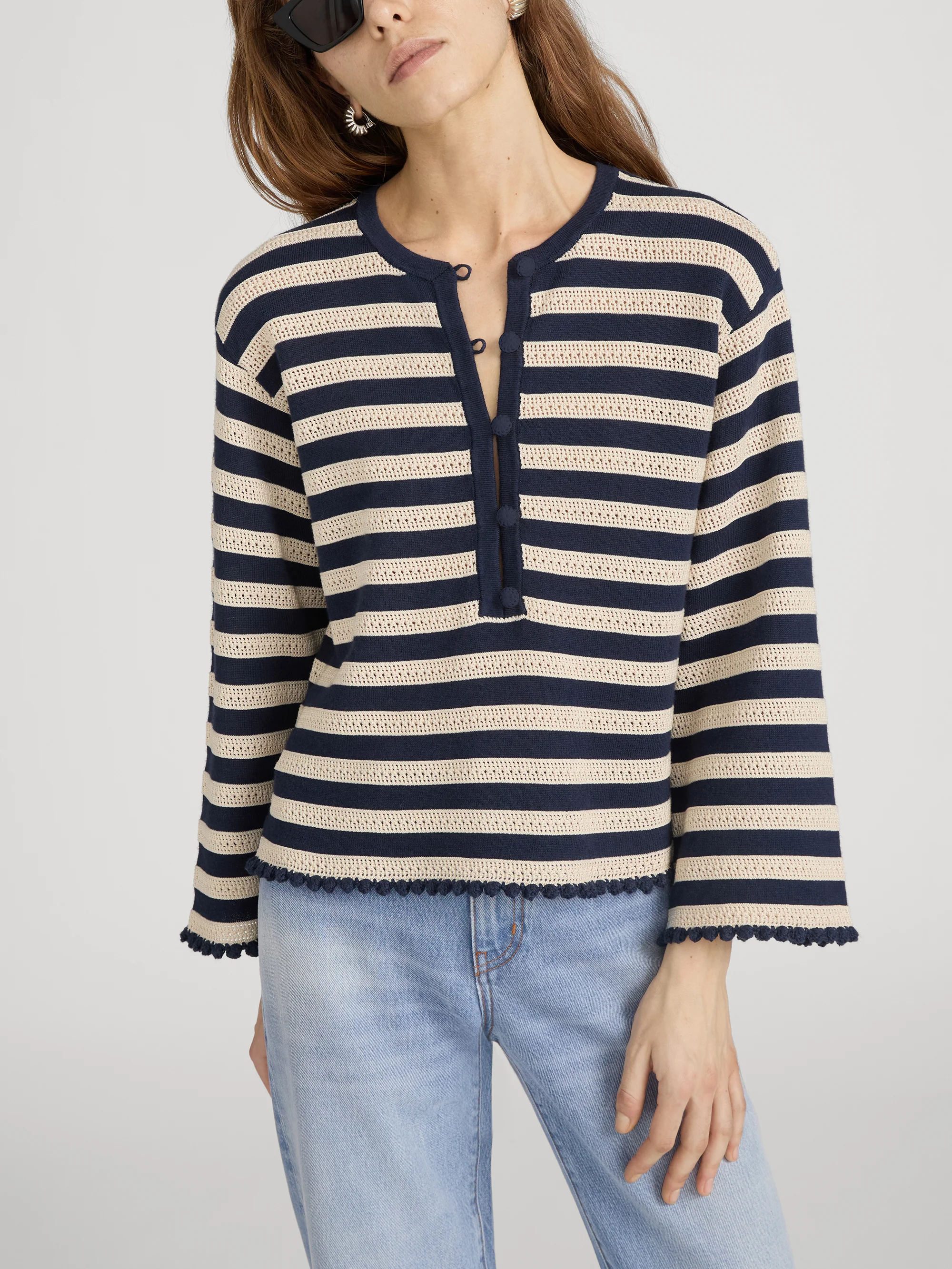 The Captain Pullover -- Cream Multi - Image 3