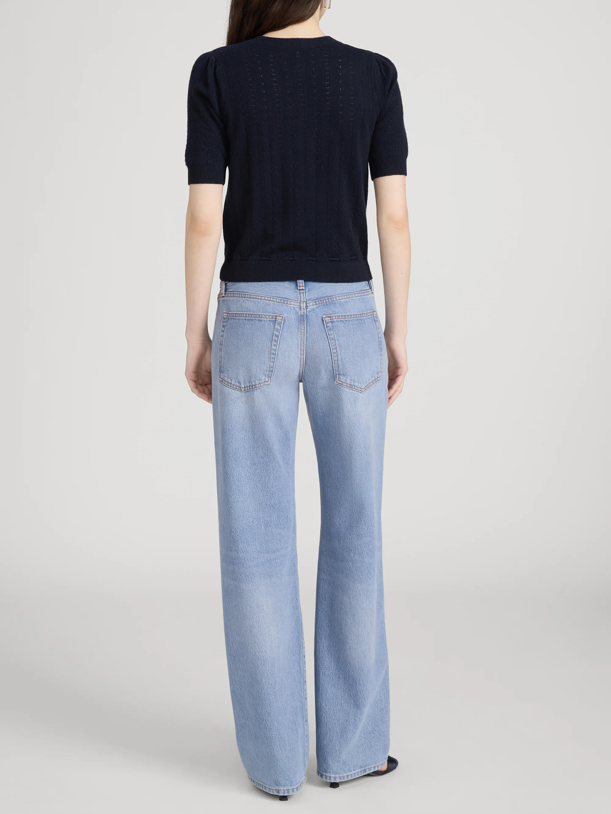 The Cashmere Charm Sweater -- Navy - Image 6