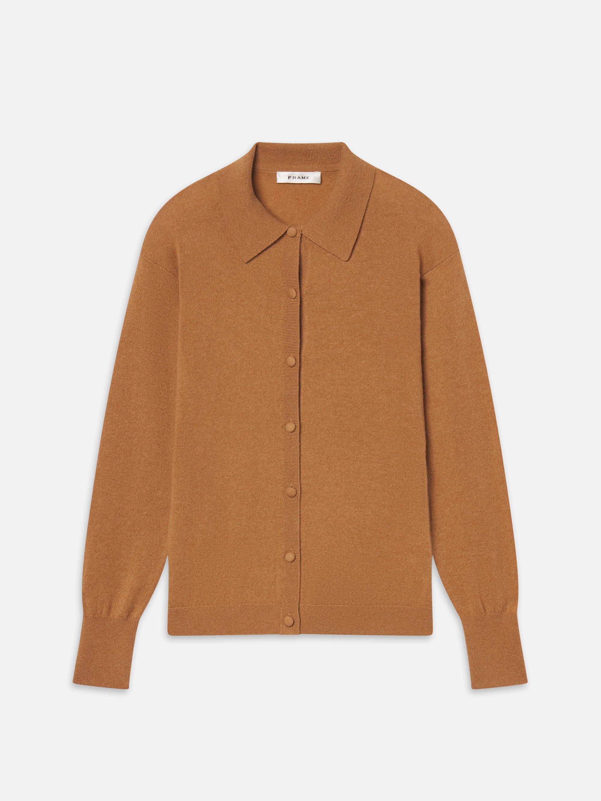 The Cashmere Collared Cardi -- Light Camel