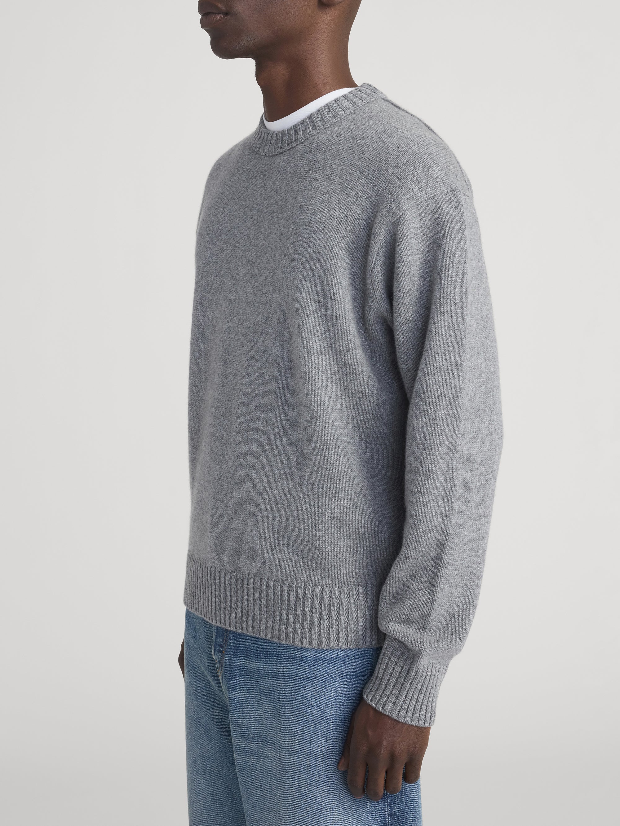 Cashmere Crewneck Sweater -- Gris - Image 5