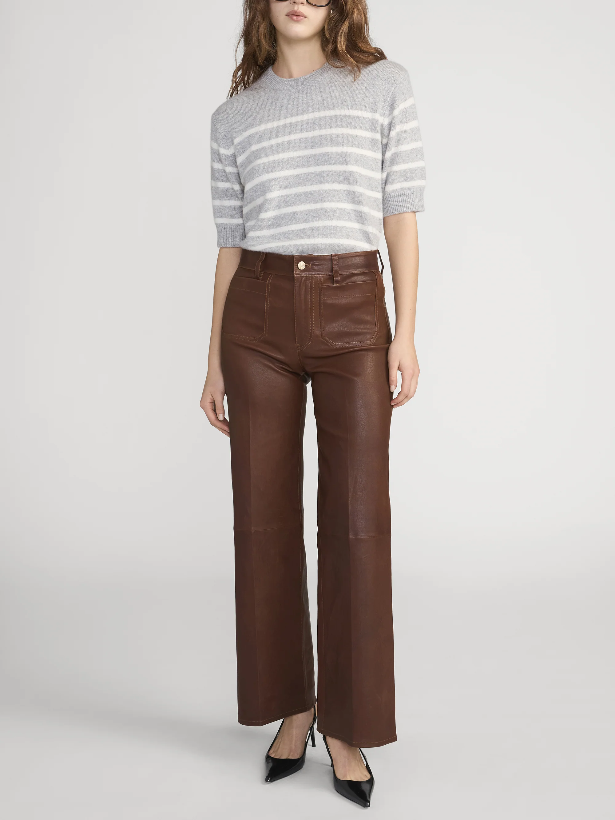 The Cashmere Easy Crew -- Grey Multi - Image 2