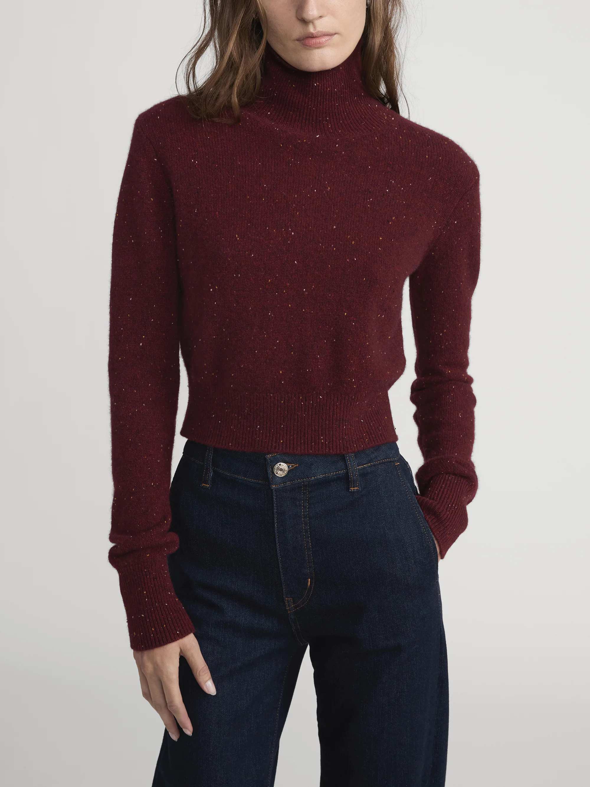 The Cashmere Fleck Turtleneck -- Pinot - Image 3