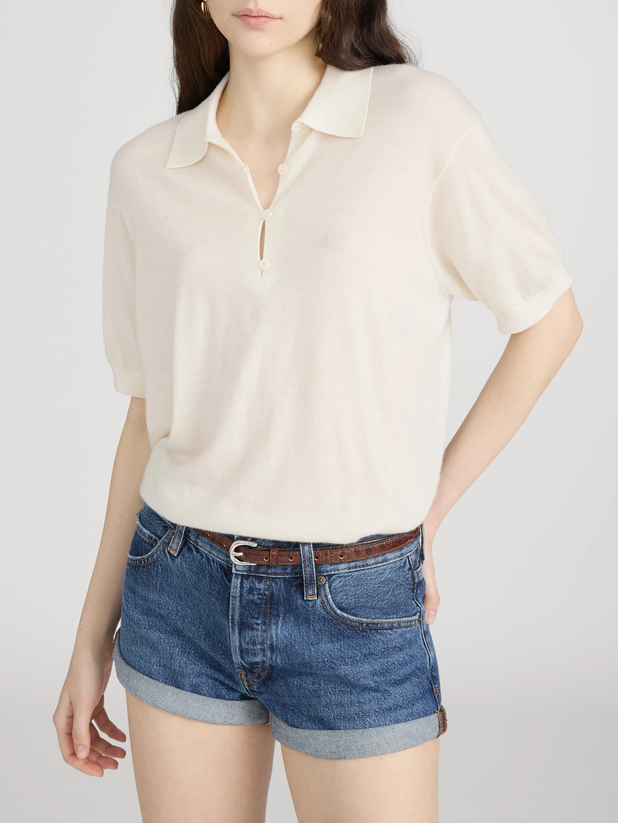 The Cashmere Polo -- Cream - Image 3