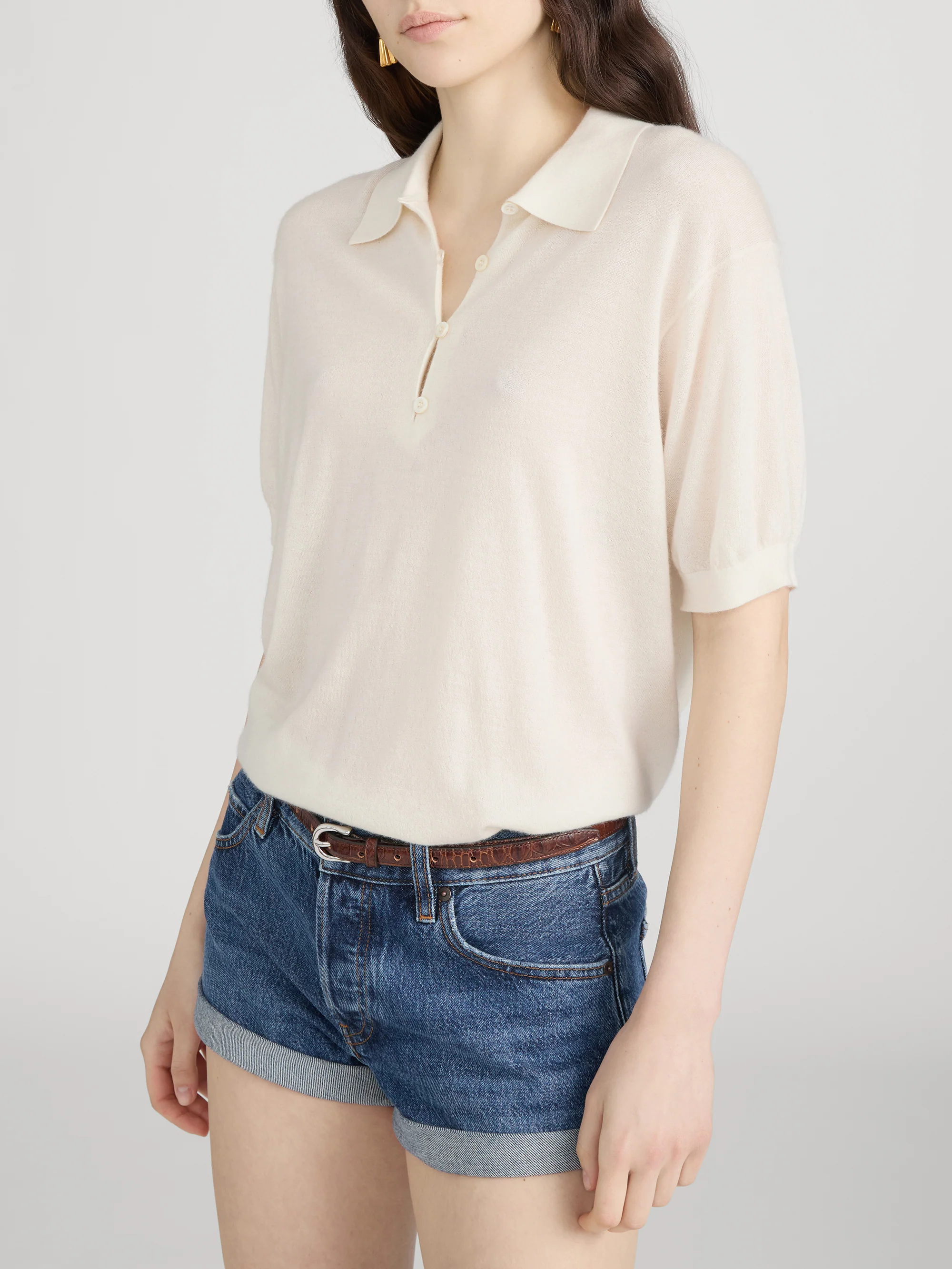 The Cashmere Polo -- Cream - Image 4