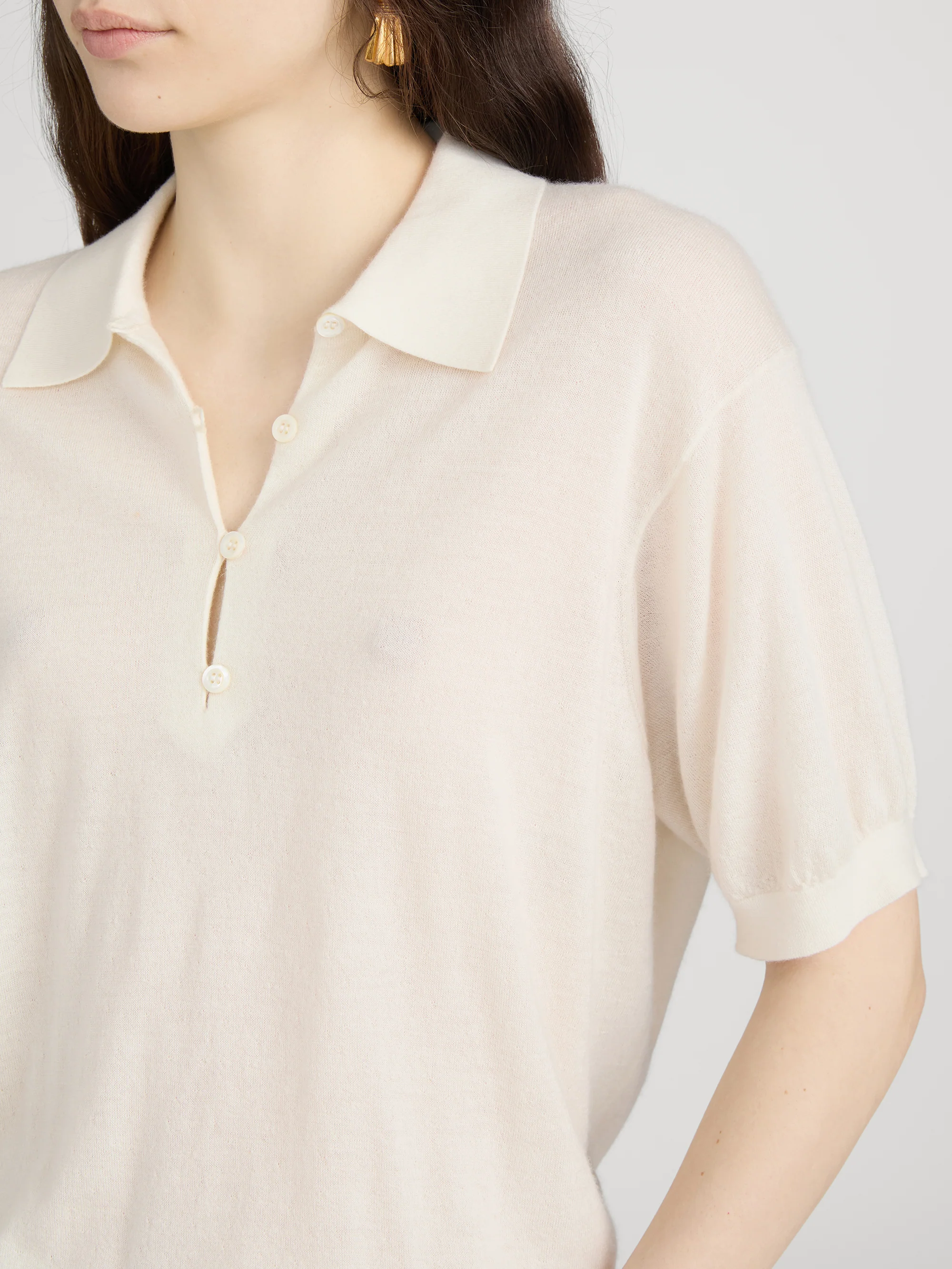 The Cashmere Polo -- Cream - Image 5