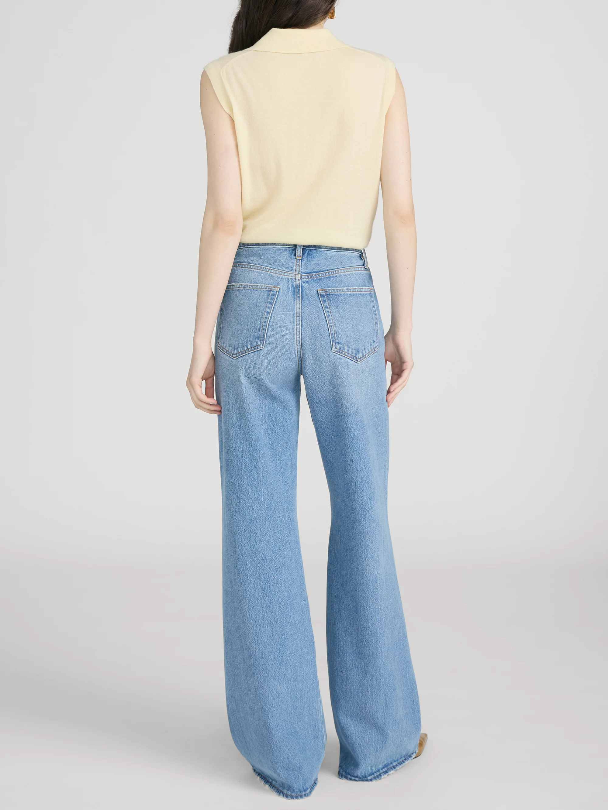 The Cashmere Sleeveless Polo -- Lemon - Image 6