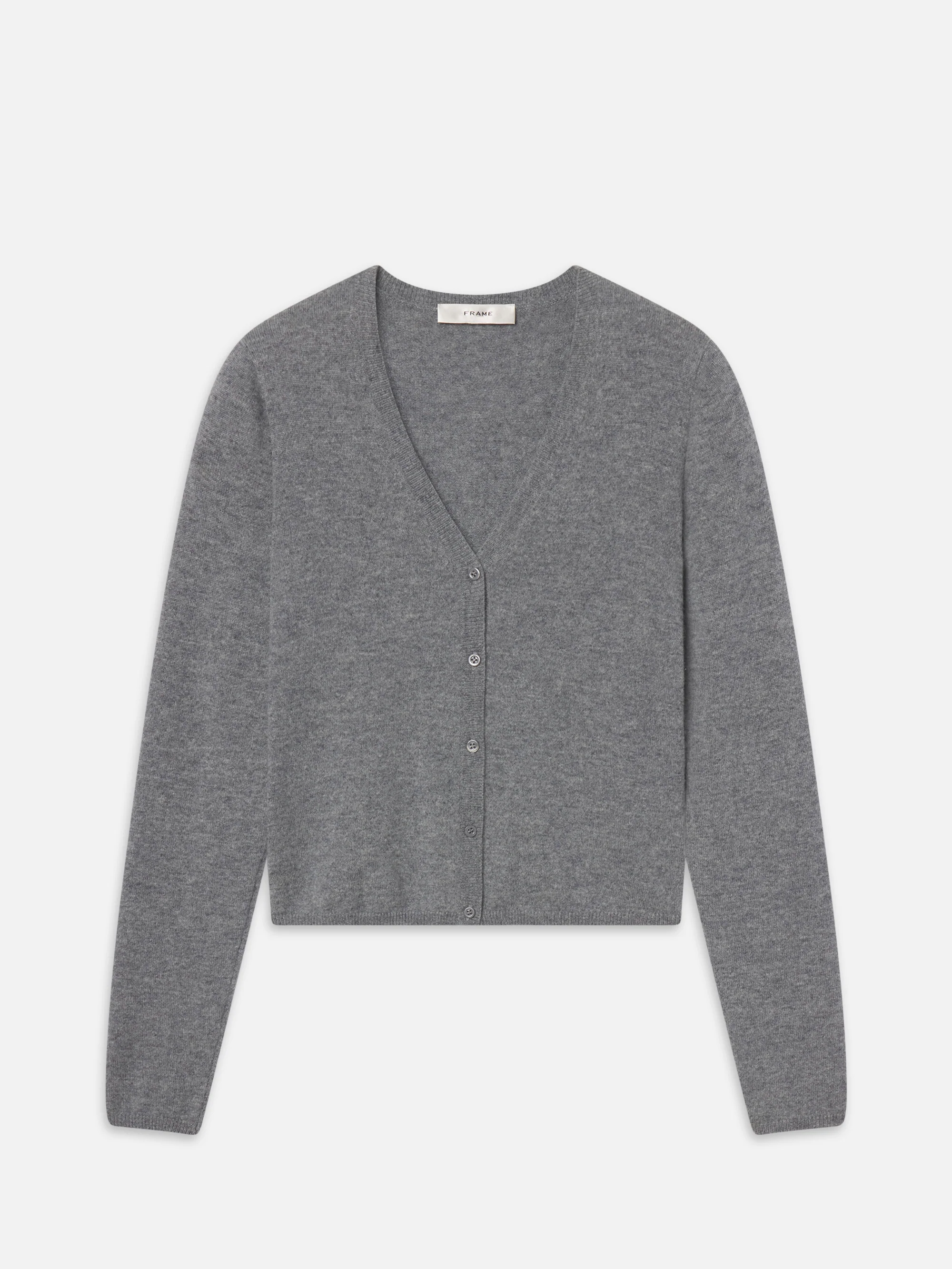 The Cashmere V Cardi -- Heather Grey