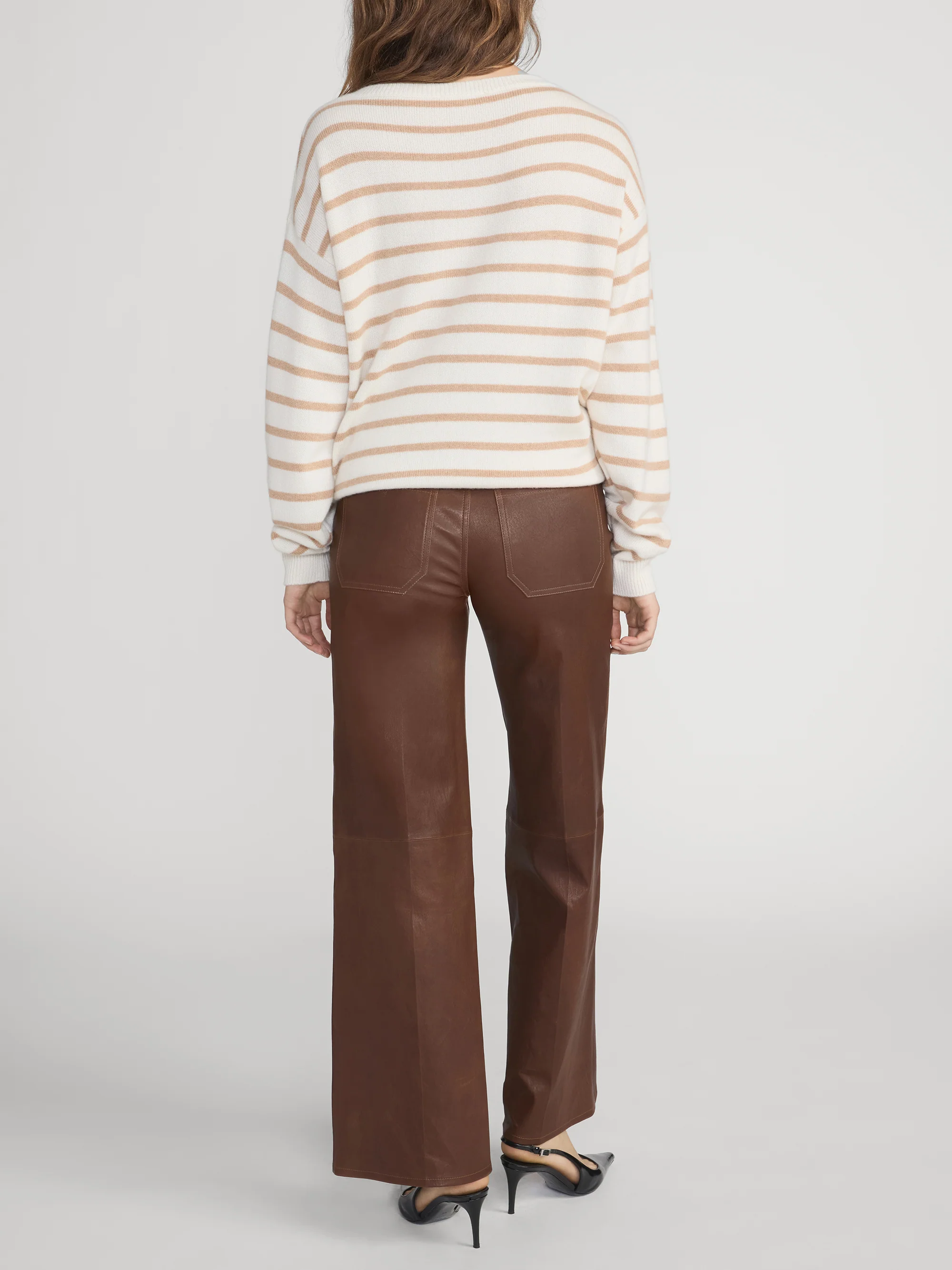 The Cashmere V Sweater -- Cream Multi - Image 6