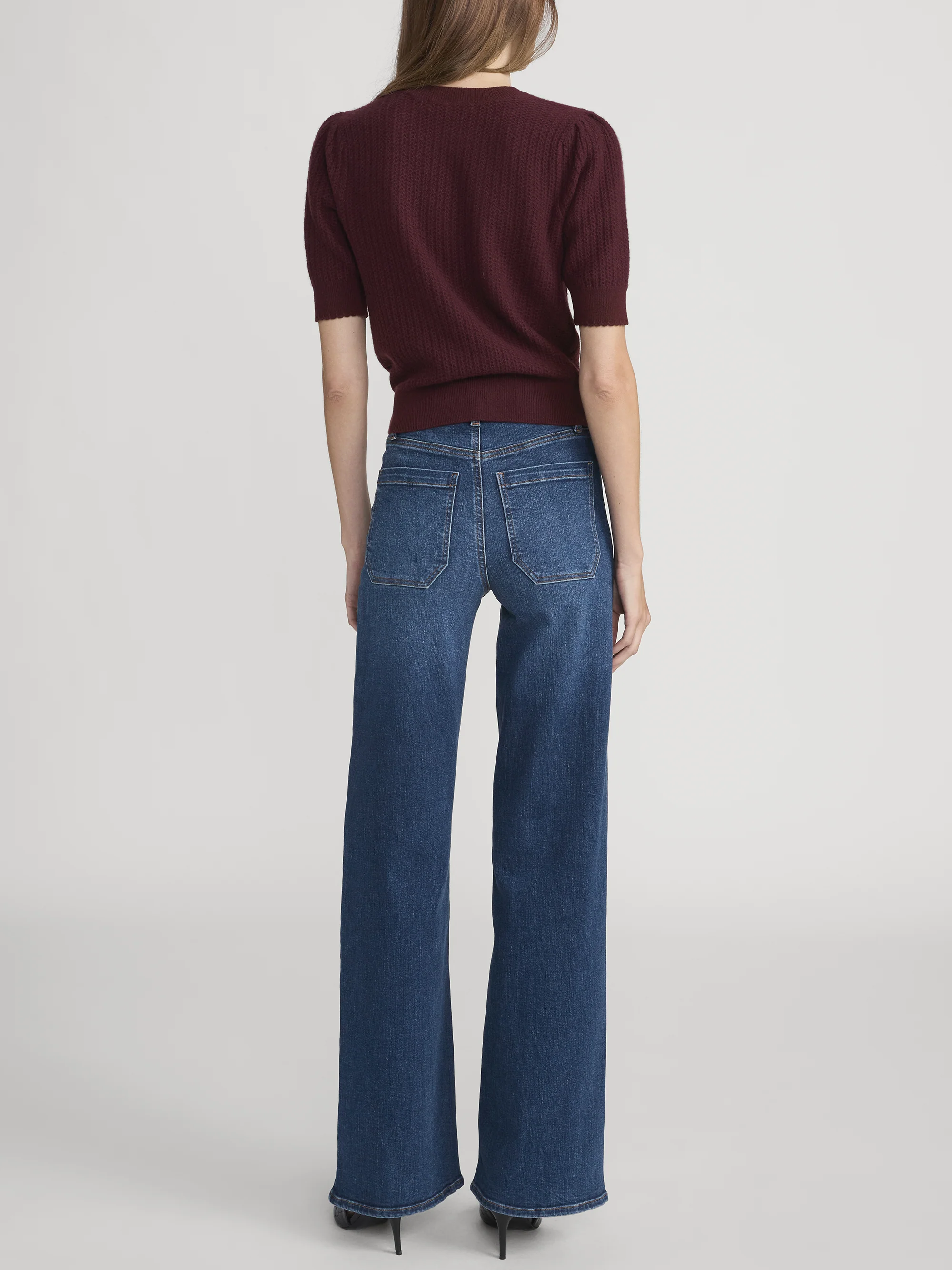 The Chain Pointelle Sweater -- Cabernet - Image 6