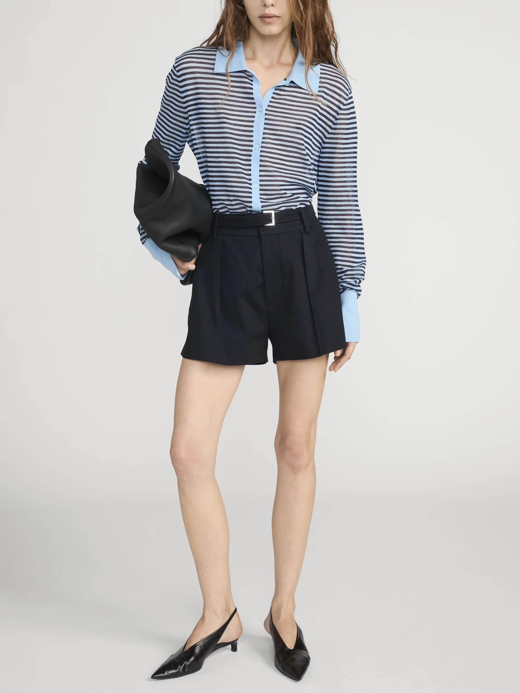 The Collared Cardi -- Powder Blue Multi - Image 2