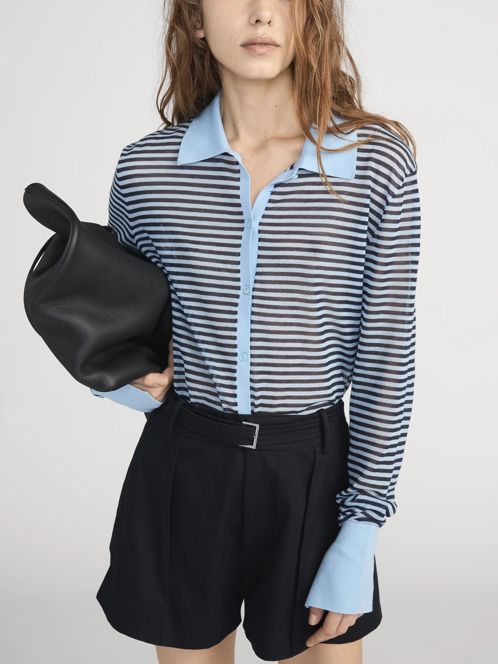 The Collared Cardi -- Powder Blue Multi - Image 3
