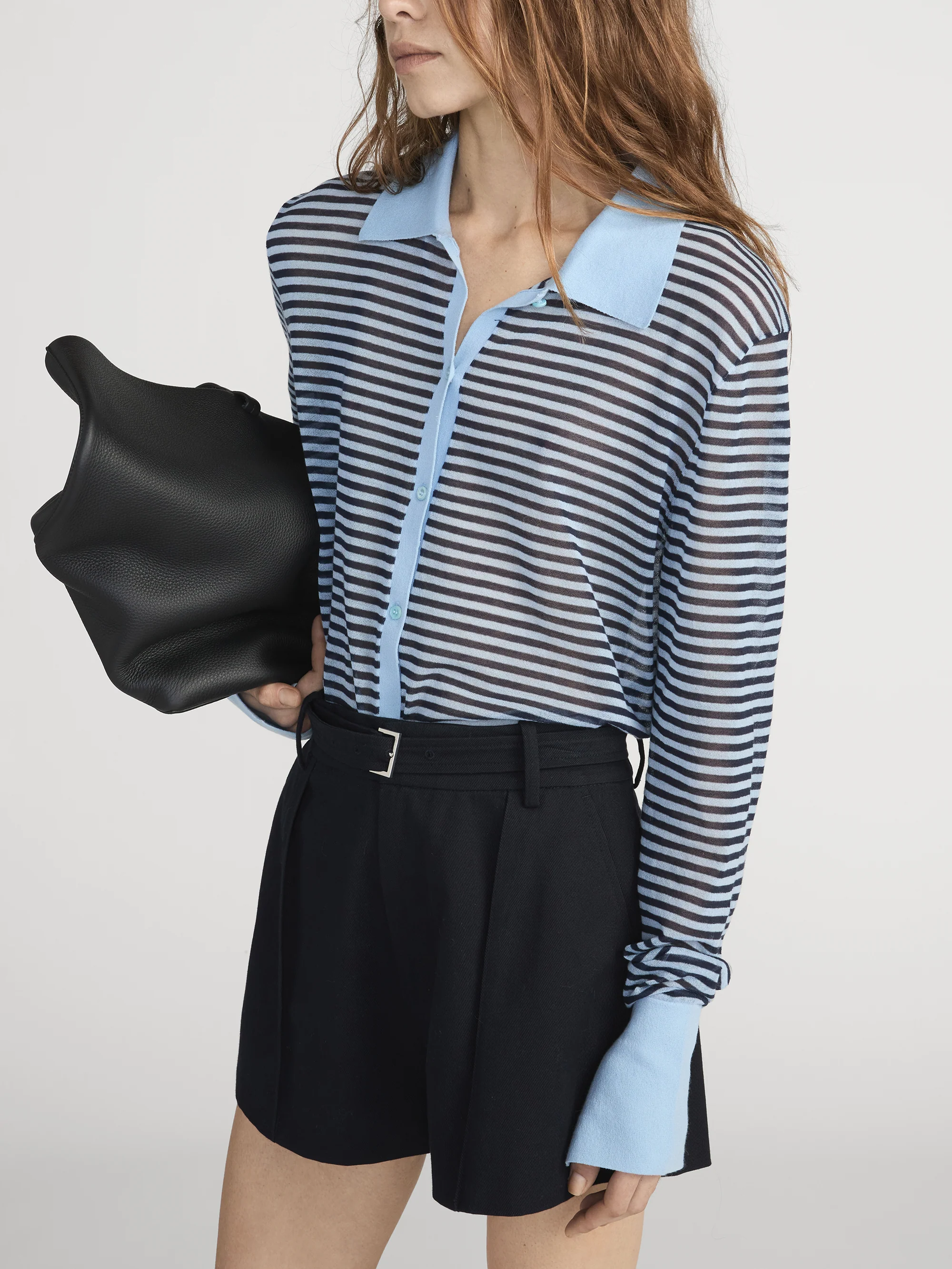 The Collared Cardi -- Powder Blue Multi - Image 4