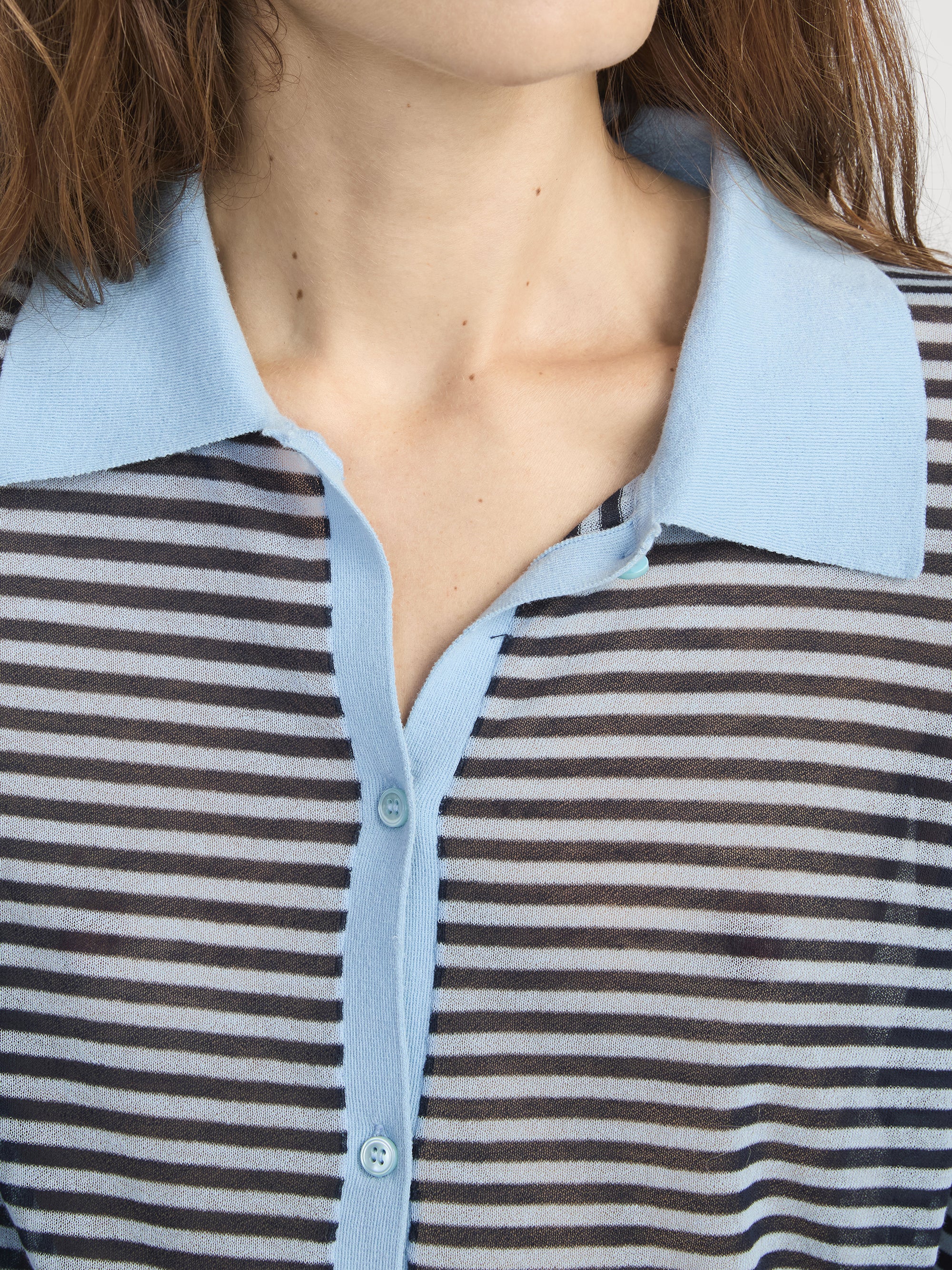 The Collared Cardi -- Powder Blue Multi - Image 5