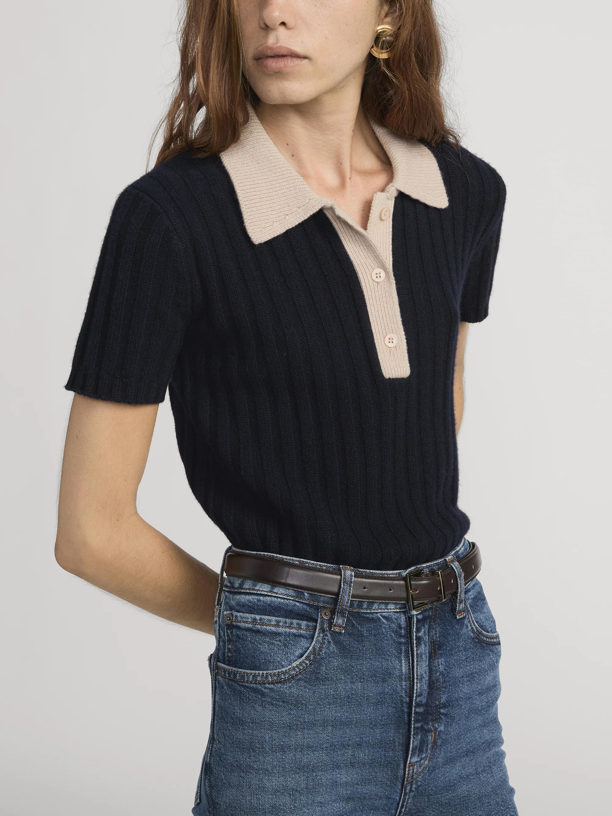 The Contrast Trim Polo -- Navy Multi - Image 5