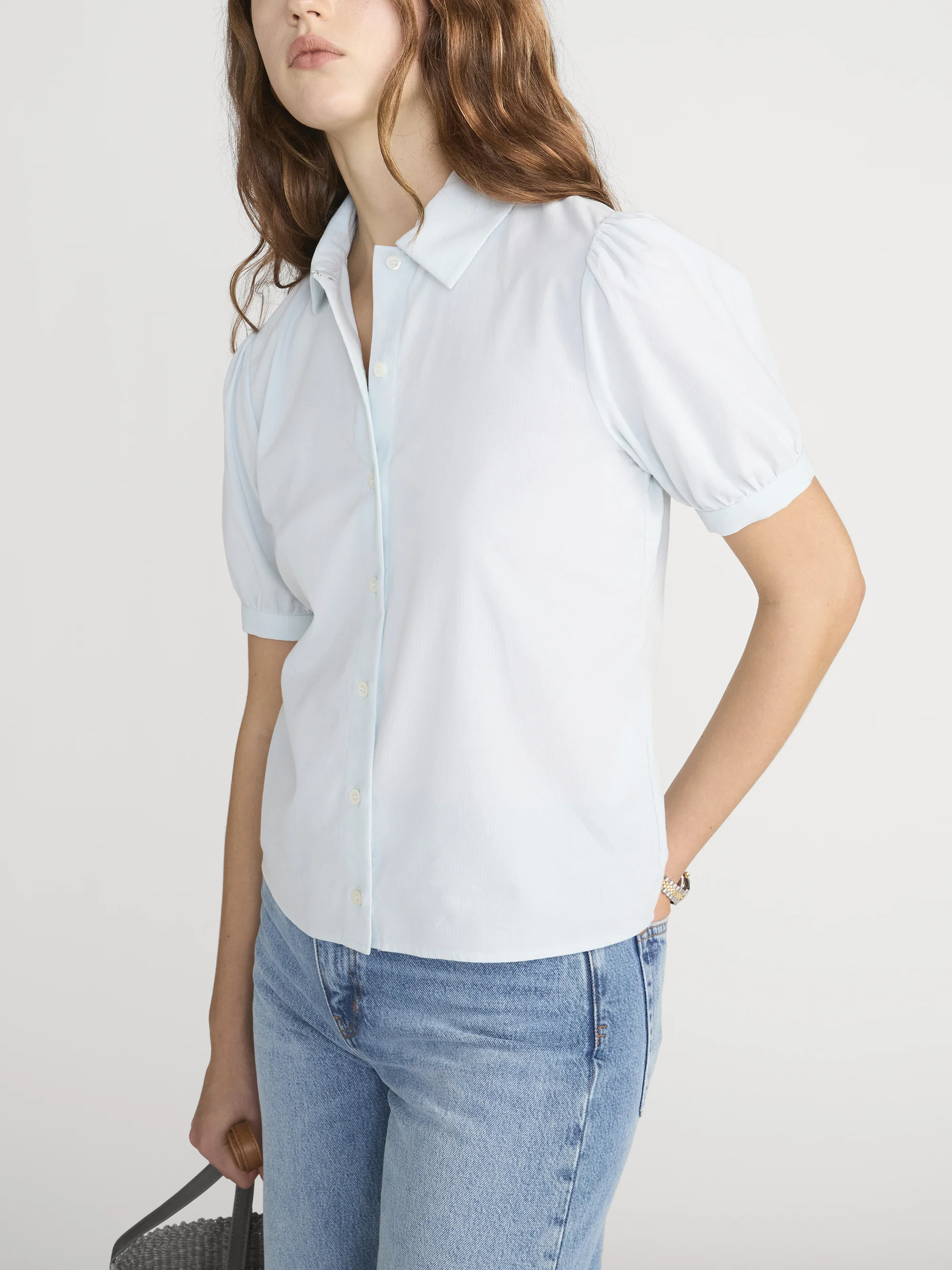 The Cord Staple Blouse -- Ice Blue - Image 4