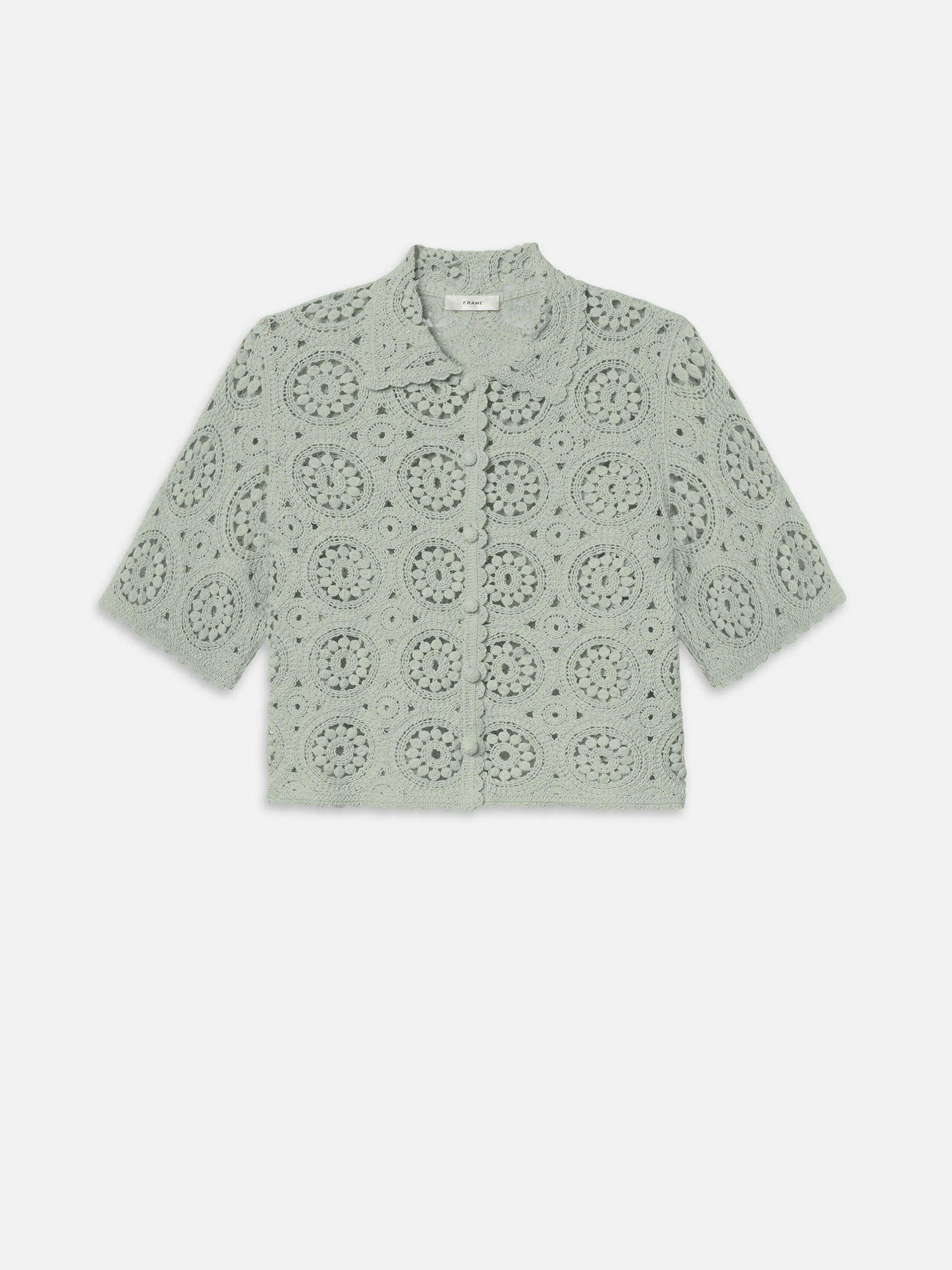 The Crochet Boxy Top -- Mint