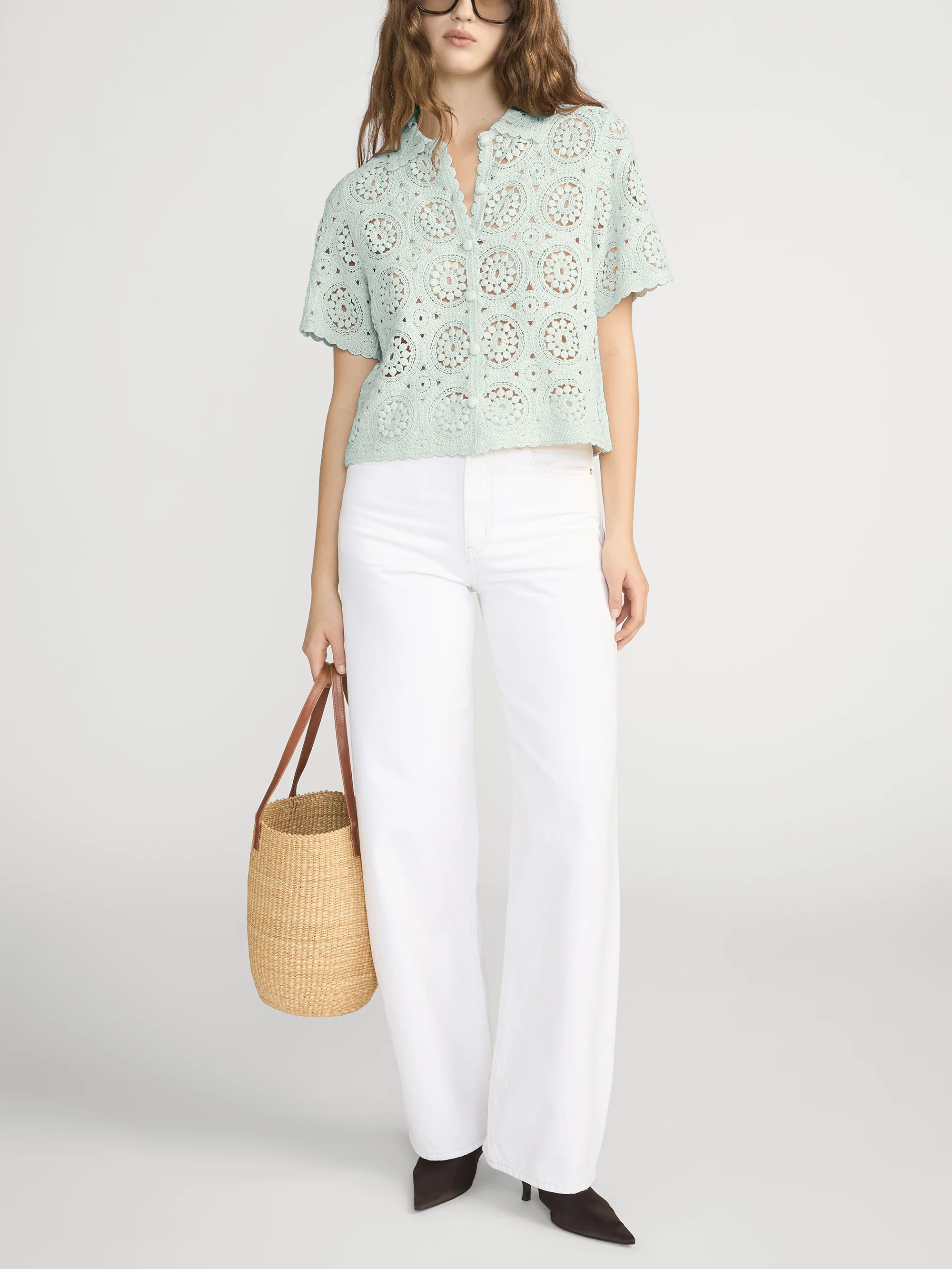 The Crochet Boxy Top -- Mint - Image 2
