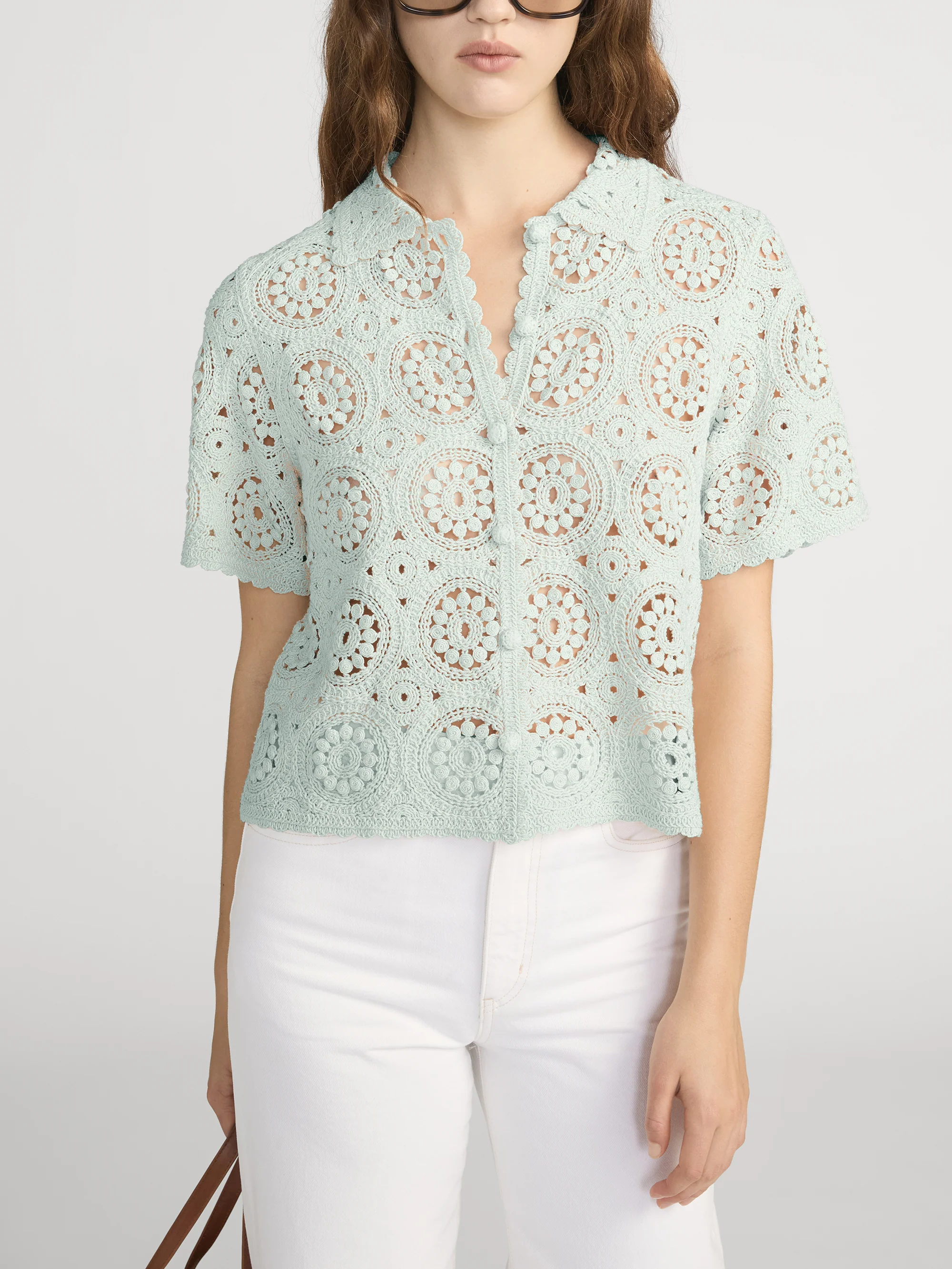 The Crochet Boxy Top -- Mint - Image 3