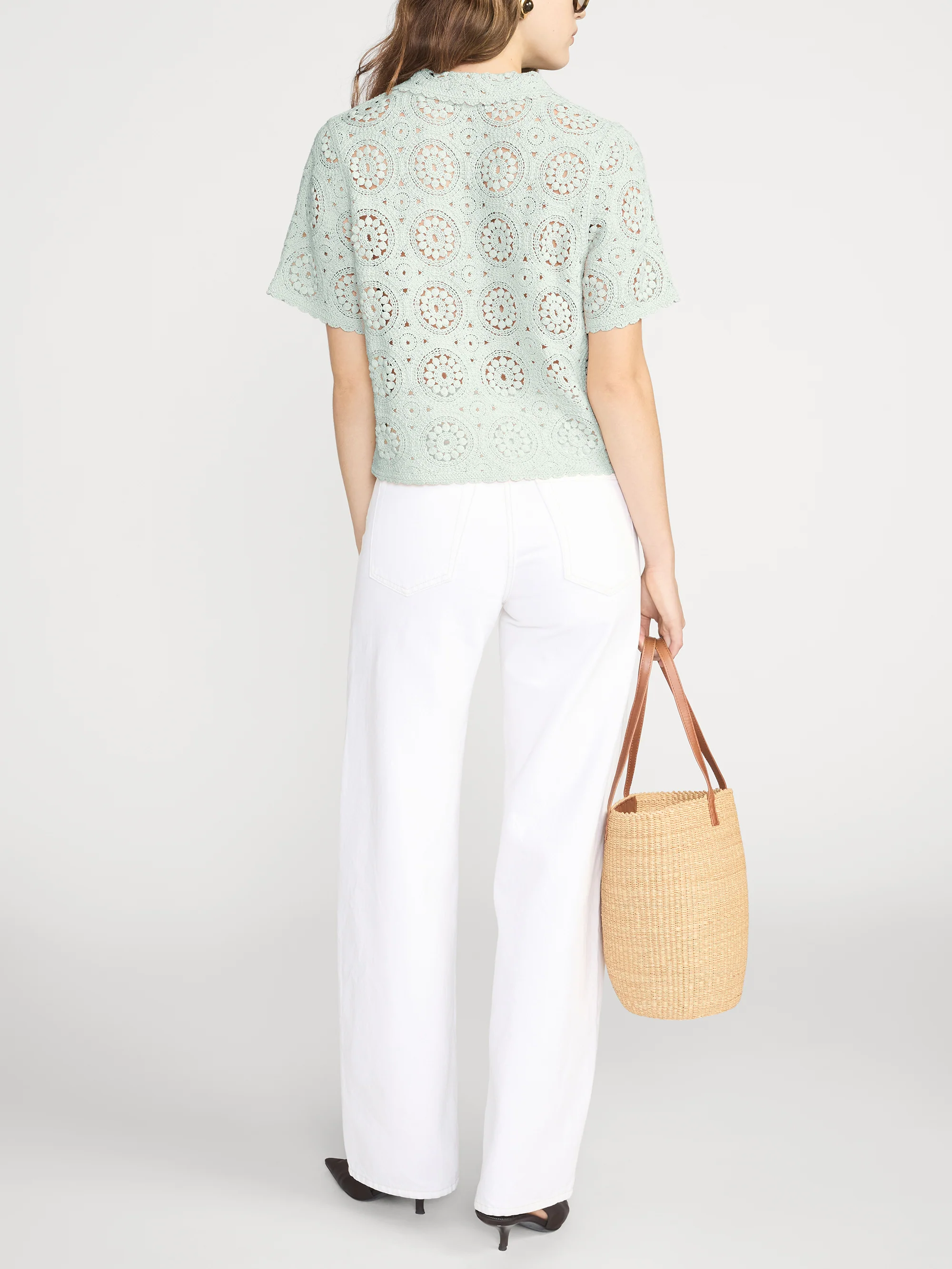 The Crochet Boxy Top -- Mint - Image 6