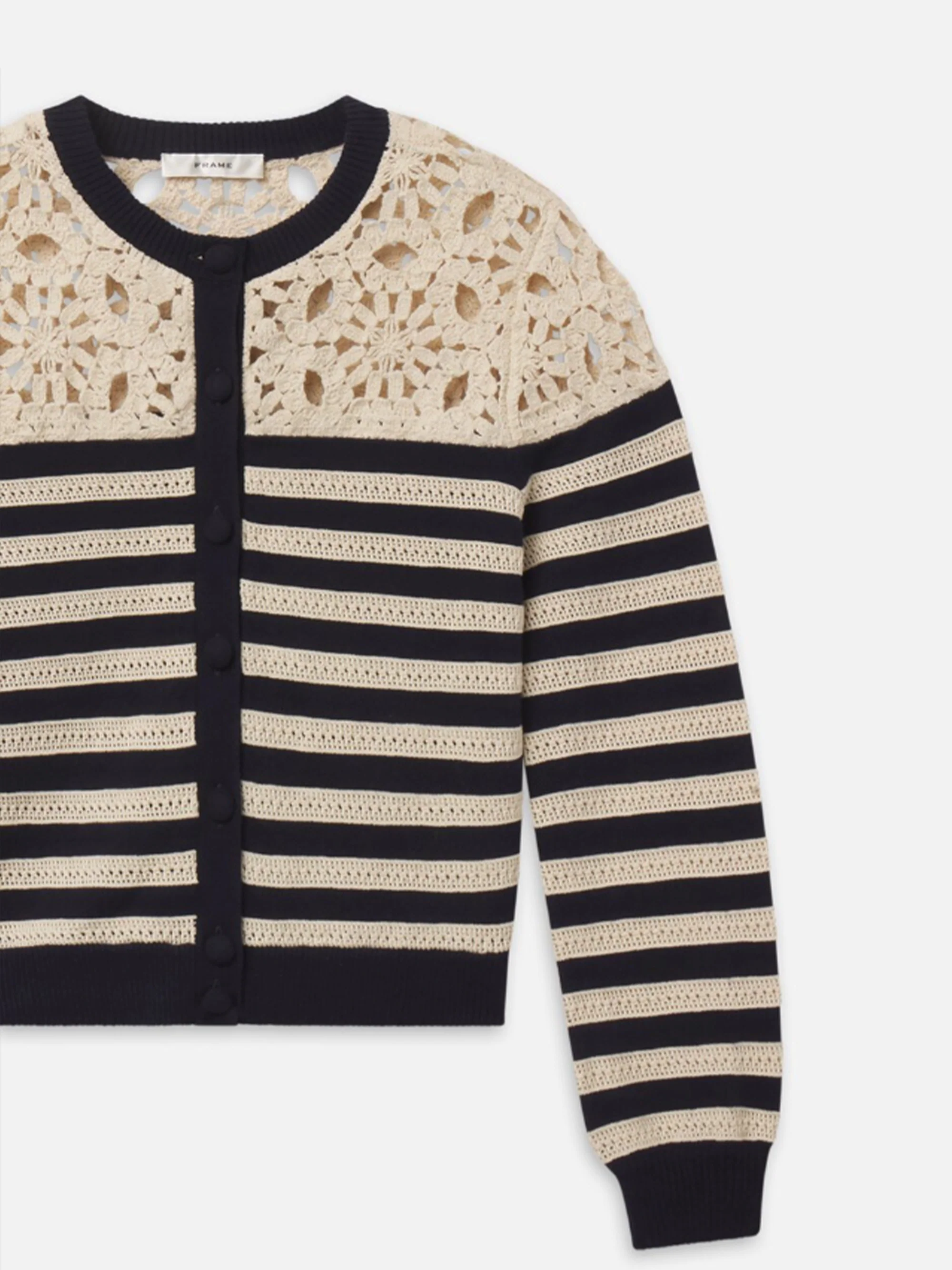 The Crochet Captain Cardigan -- Cream Multi - Image 2