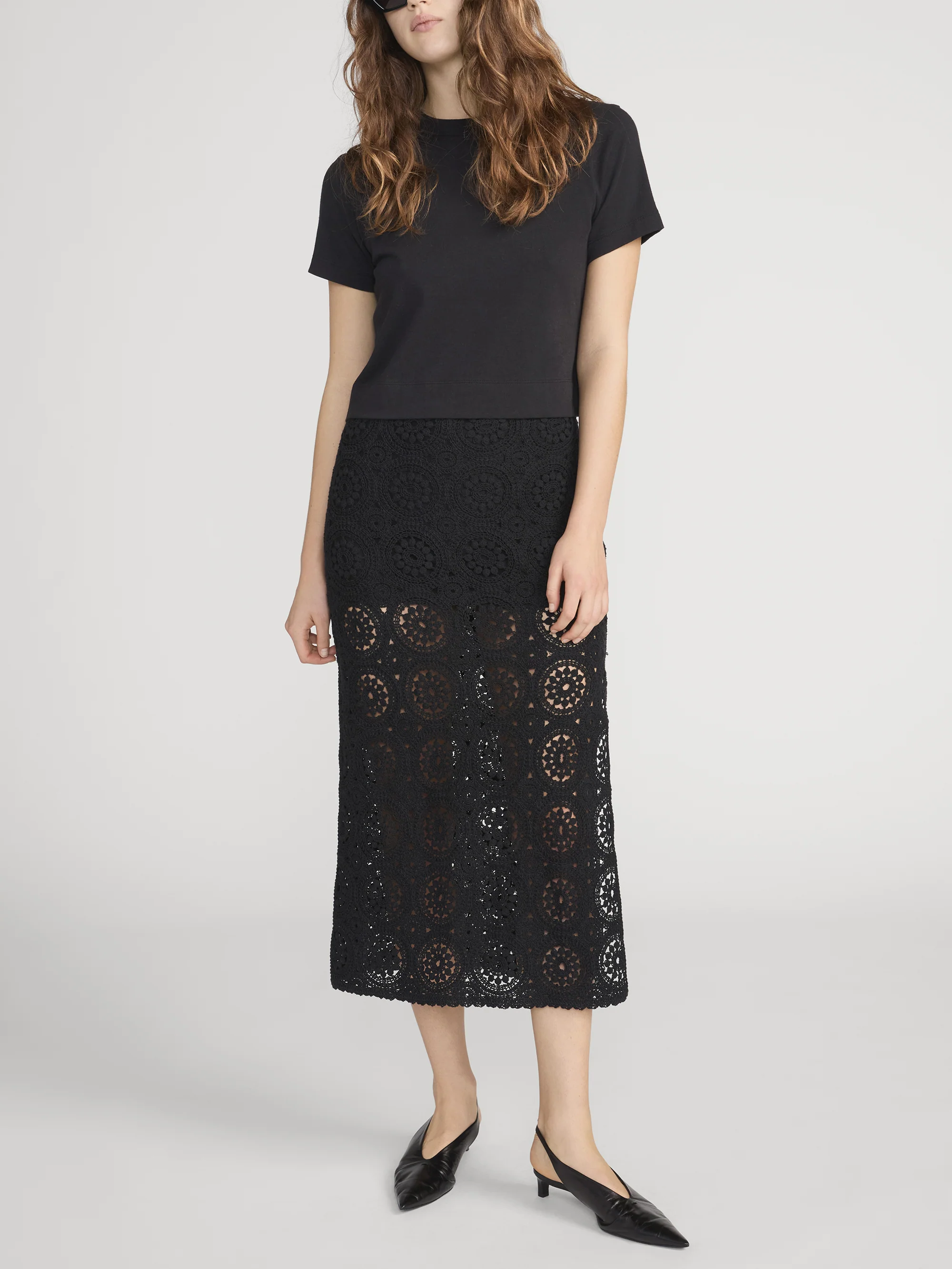 The Crochet Midi Skirt -- Black - Image 2