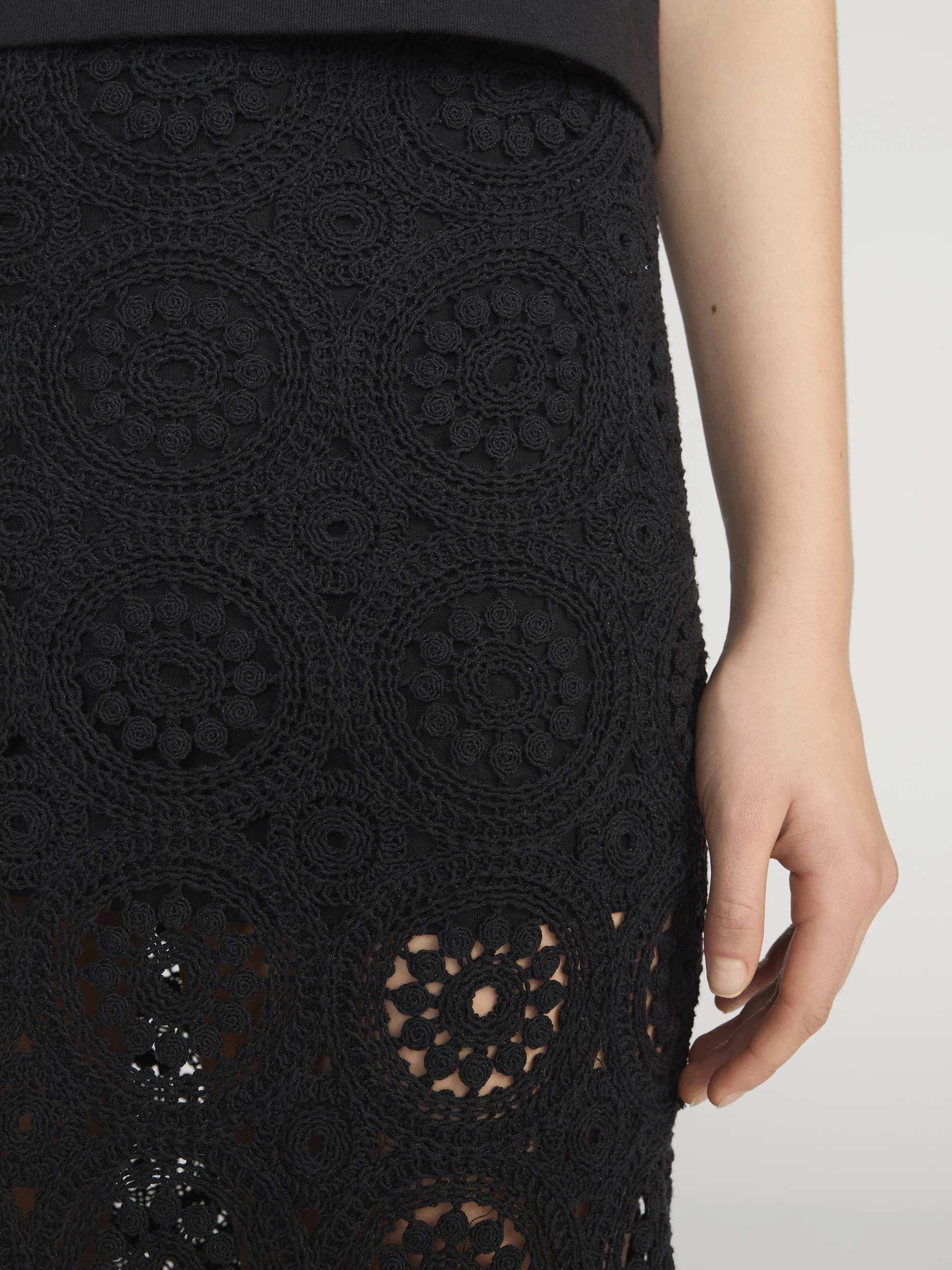 The Crochet Midi Skirt -- Black - Image 5