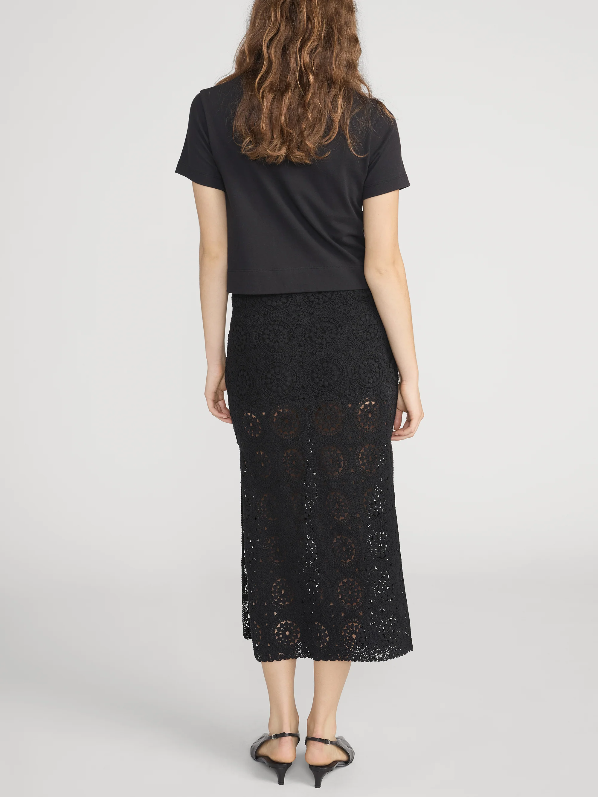 The Crochet Midi Skirt -- Black - Image 6