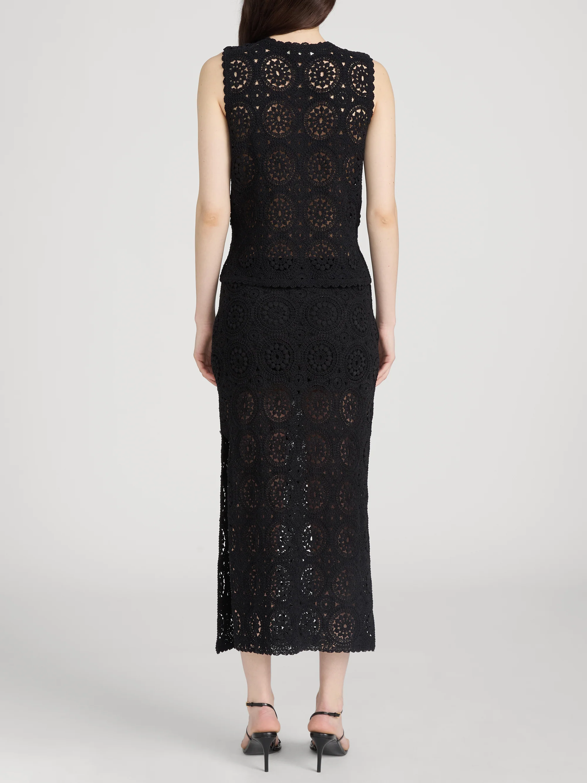 The Crochet Tassel Popover Top -- Black - Image 6